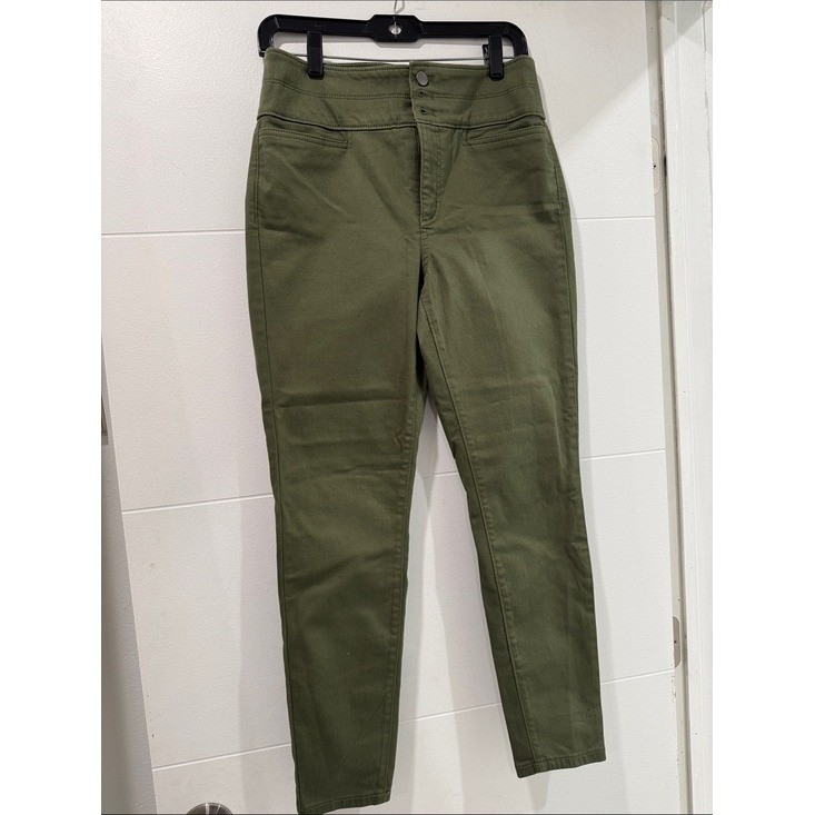 LOFT Skinny Pants Womens 6 Green New High Rise Triple Button Utility Twill
