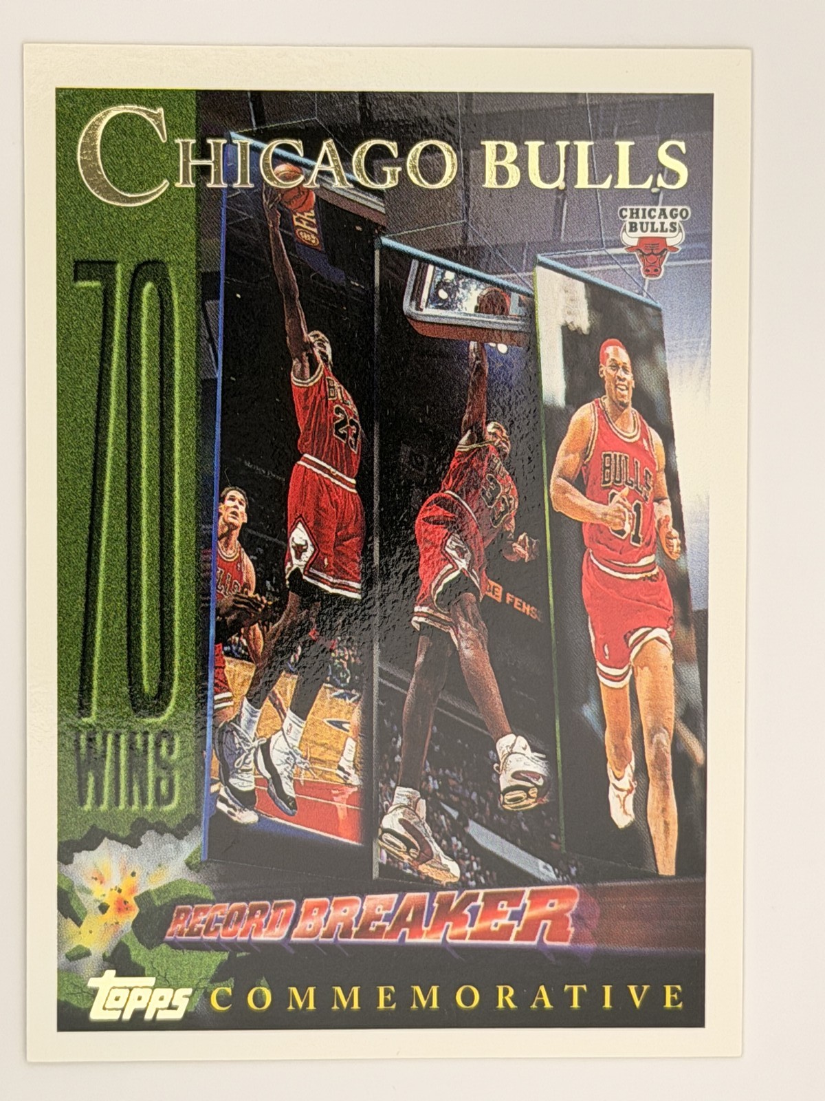 1996 Topps Chicago Bulls 70 Wins Record Breaker Michael Jordan Commemorative