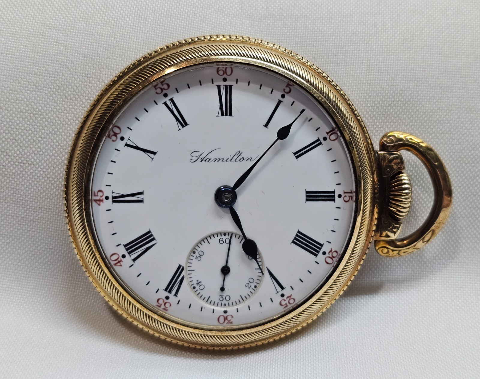 1909 Hamilton Grade: 925 18S 17 Jewels Star Defiance Hunting Case Pocket Watch