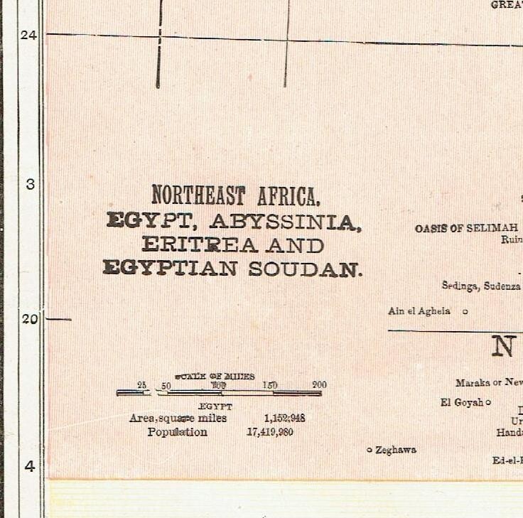 1901 True Antique Map Egypt Soudan Abyssinia Eritrea Africa 11
