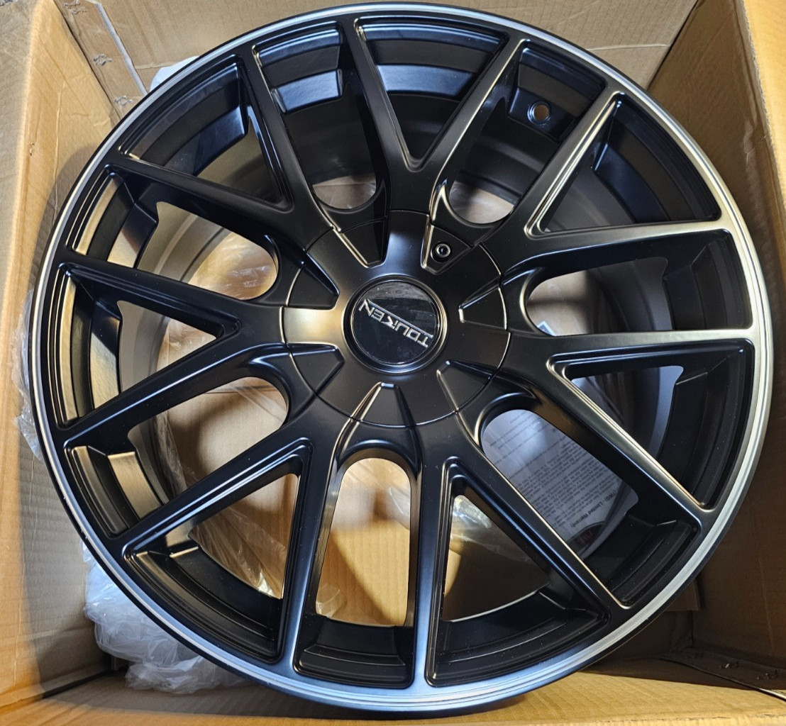 (QTY 1) Touren TR60 Style Matte Black/Machined Ring 18X8 5x108/114.3 40mm