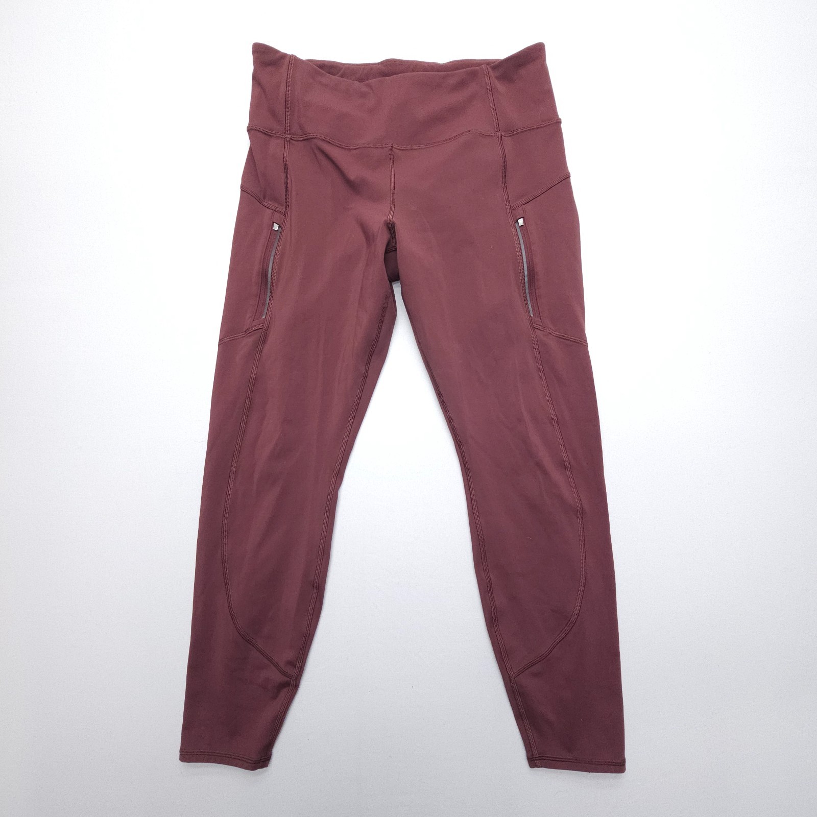 Athleta Rainier High Rise Tights Pants Size Large Pull On Stretch Zip Pockets