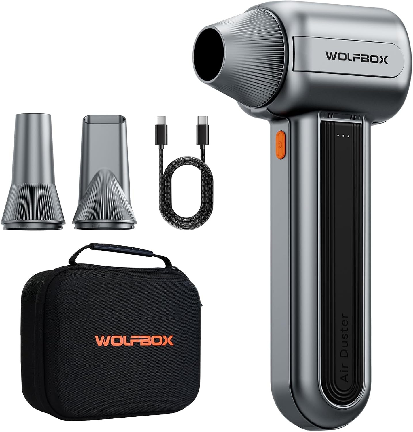 WOLFBOX MF400 Leaf Blower Cordless - Lightweight Handheld Jet Blower, High-Veloc WOLFBOX MF400 Leaf Blower Cordless - Lightweight Handheld Jet Blower, High-Veloc