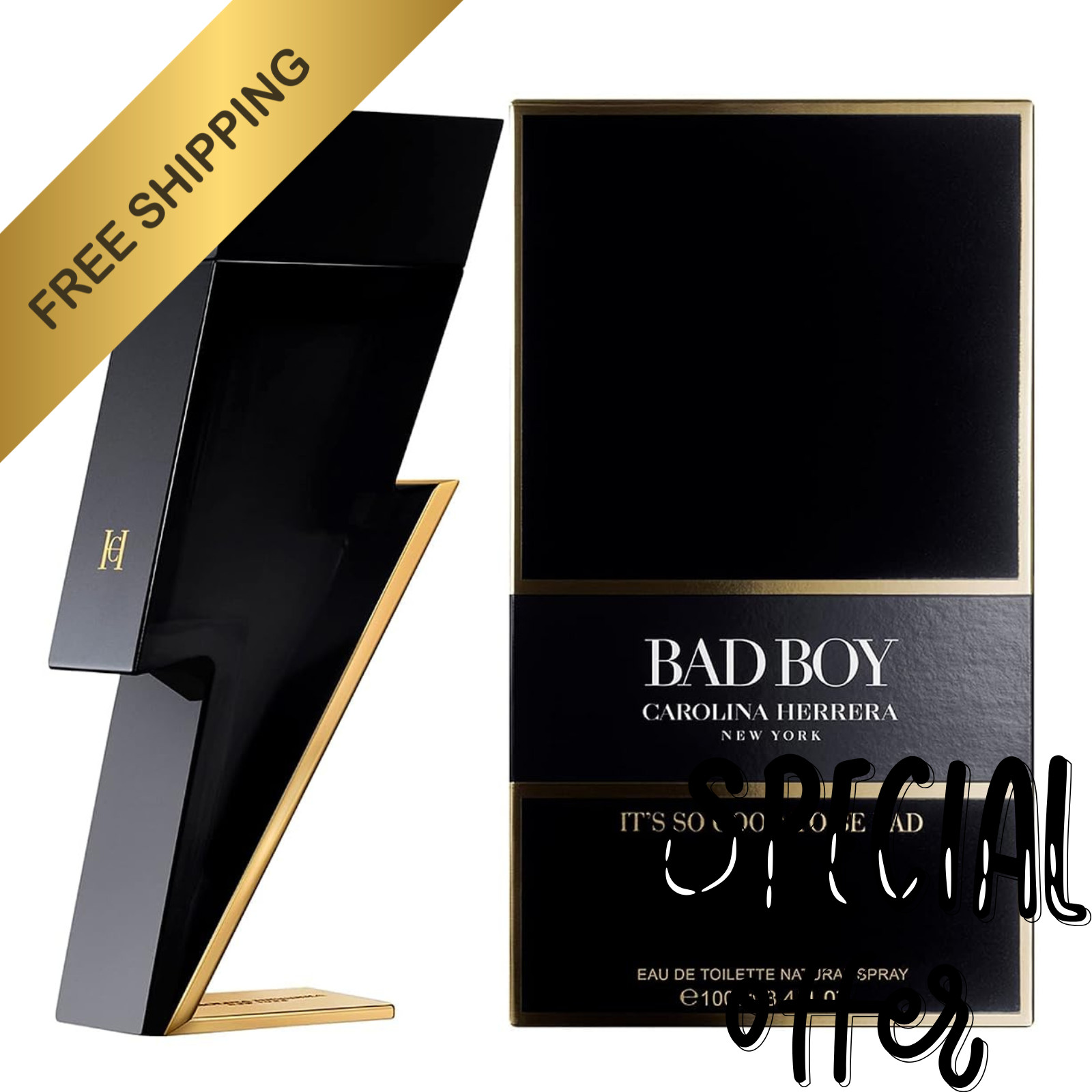 Bad Boy by Carolina Herrera Eau De Toilette 3.4 oz New In Box