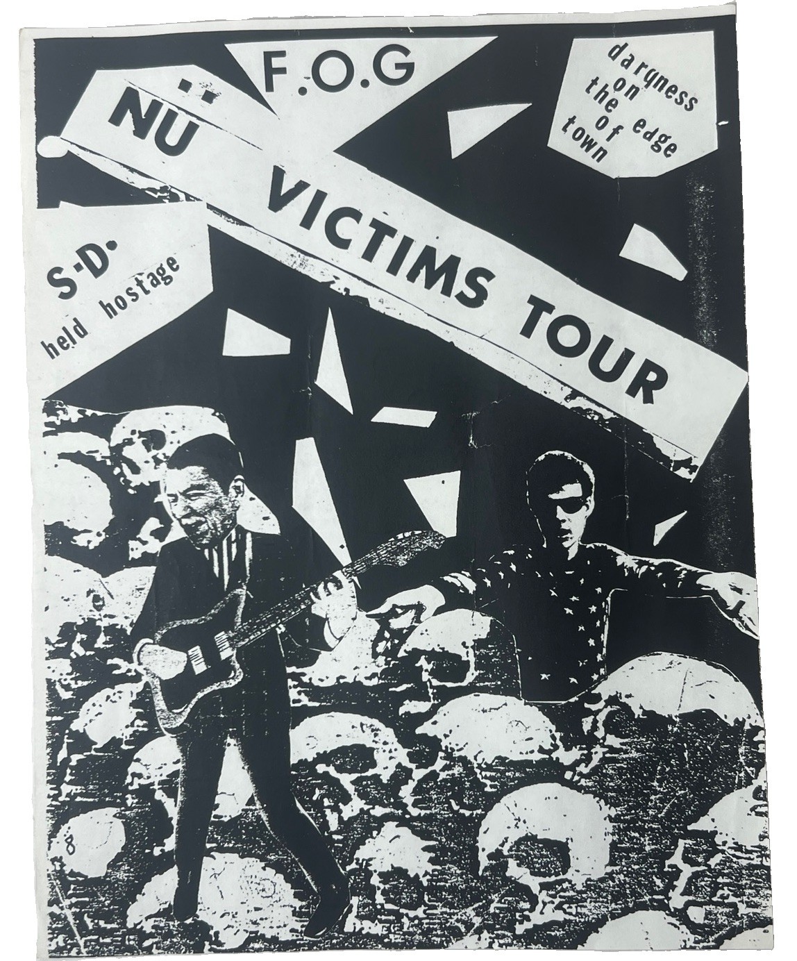 Vintage F.O.G. NU Victims Tour SD Hostage Punk Flyer Original Hardcore Rare