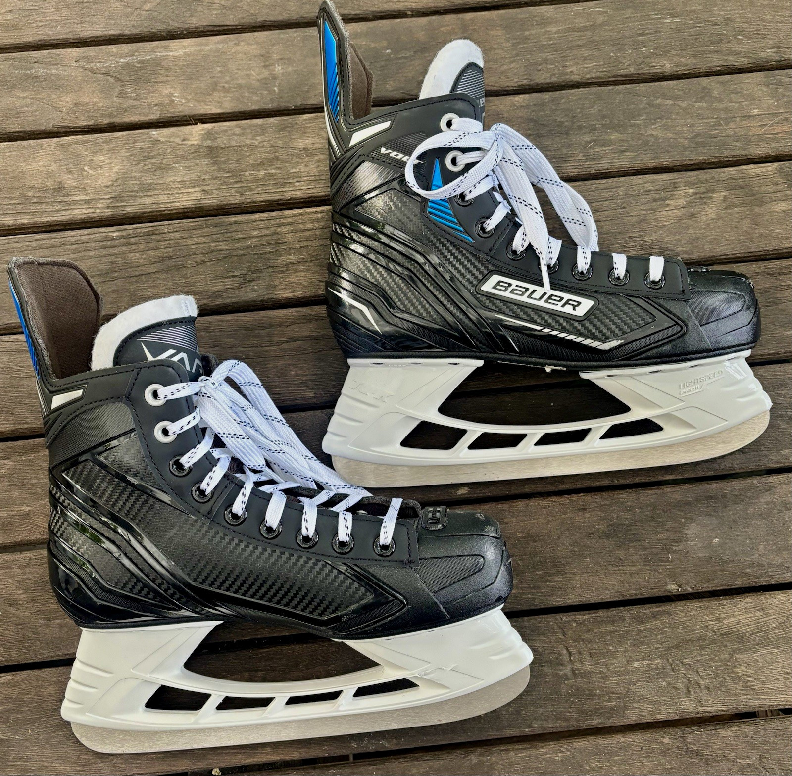 Bauer Vapor X Volt Hockey Ice Skates Size 6 – Lightspeed Edge Holders Excellent