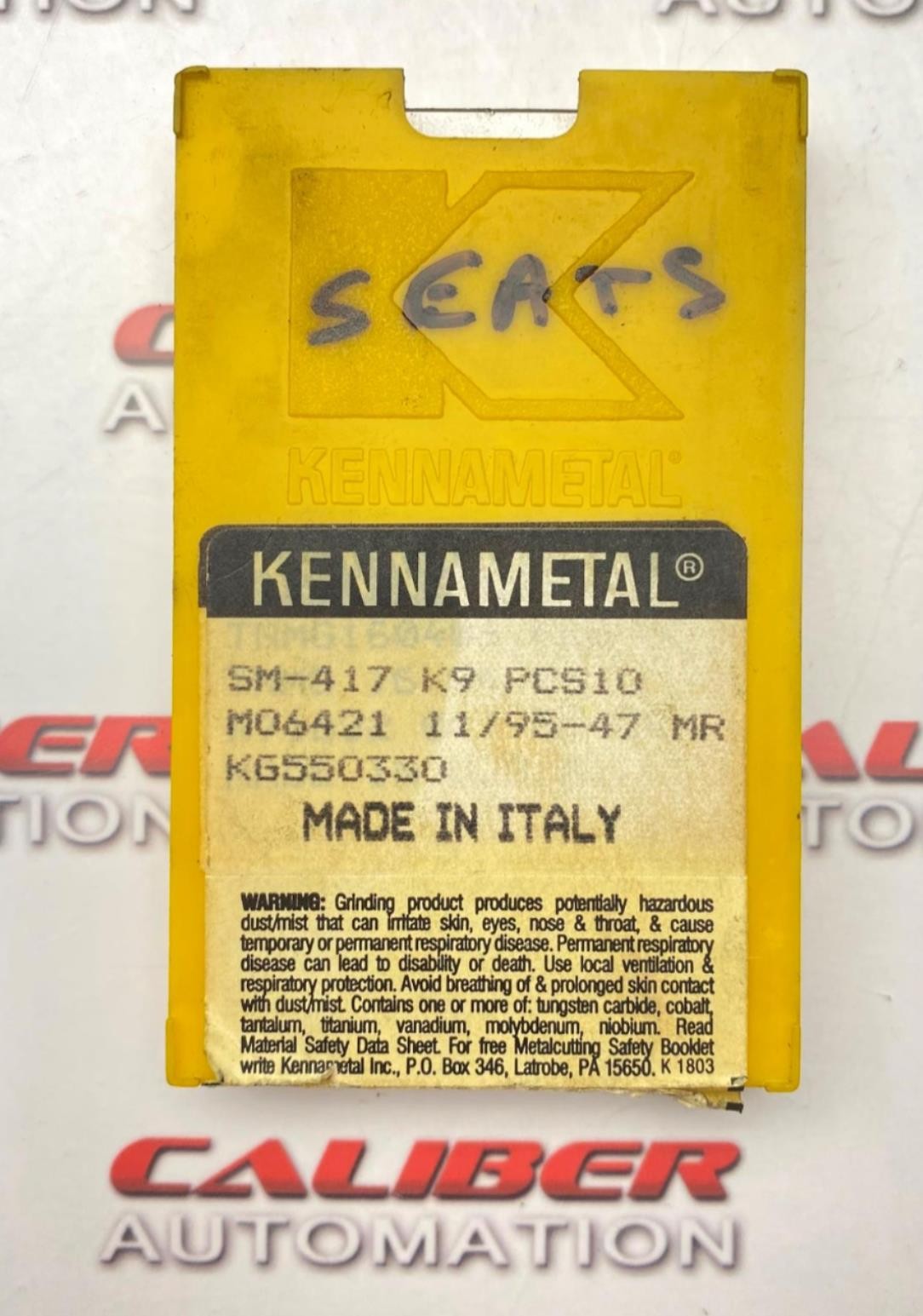 KENNAMETAL SM-417 K9 PCS10 Carbide Inserts (Qty of 6) (NEW)
