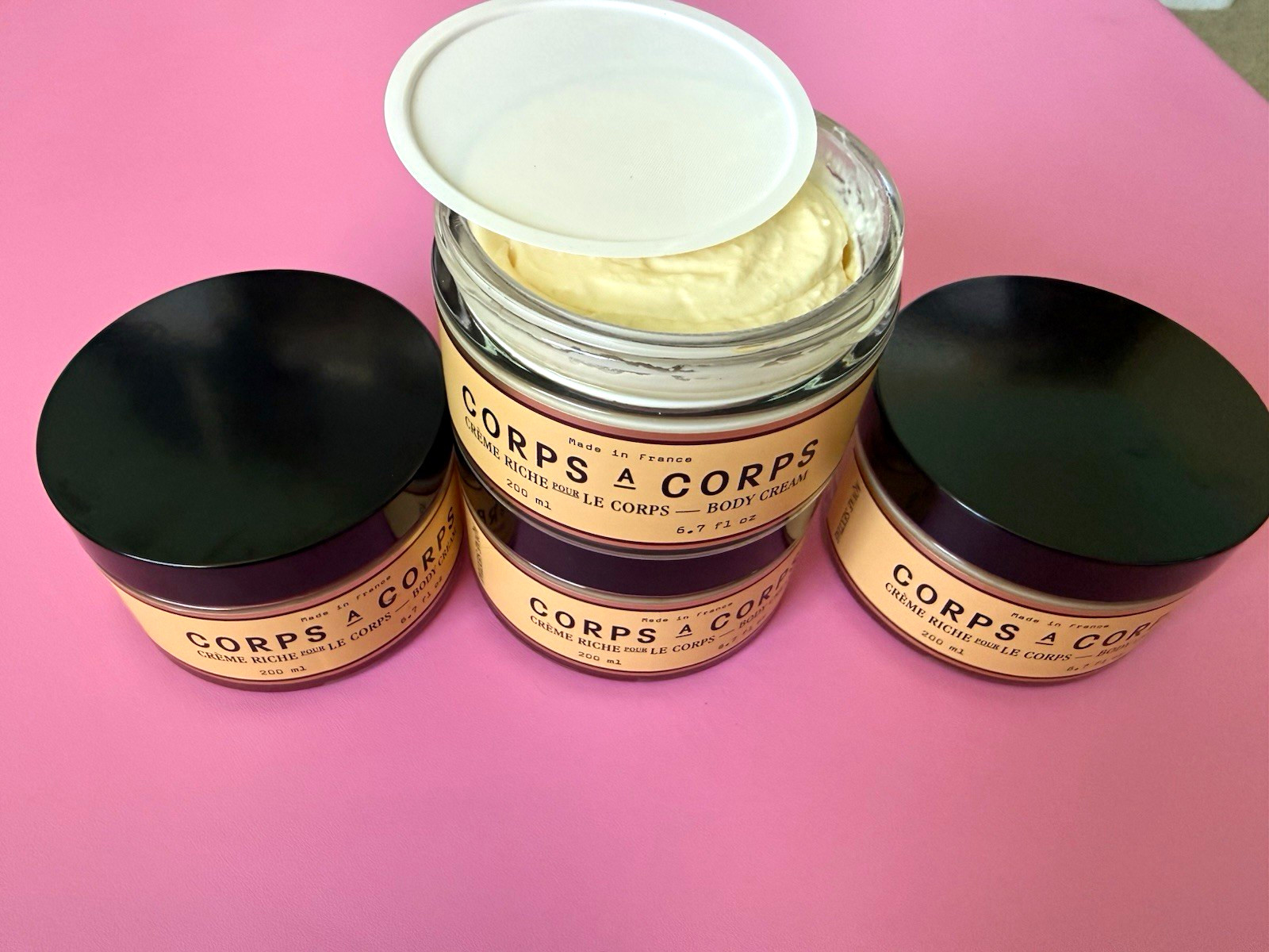 Bastide Lot of 4 - Corps à Corps Body Cream Moisturizer Glass Jar Made in France