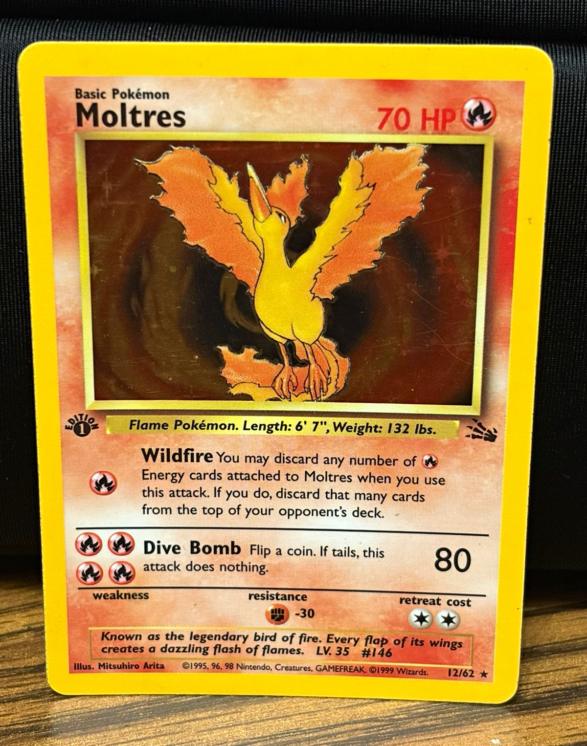 Wizards of the Coast Pokemon TCG Fossil 1st Ed Holo Rare Moltres 12/62