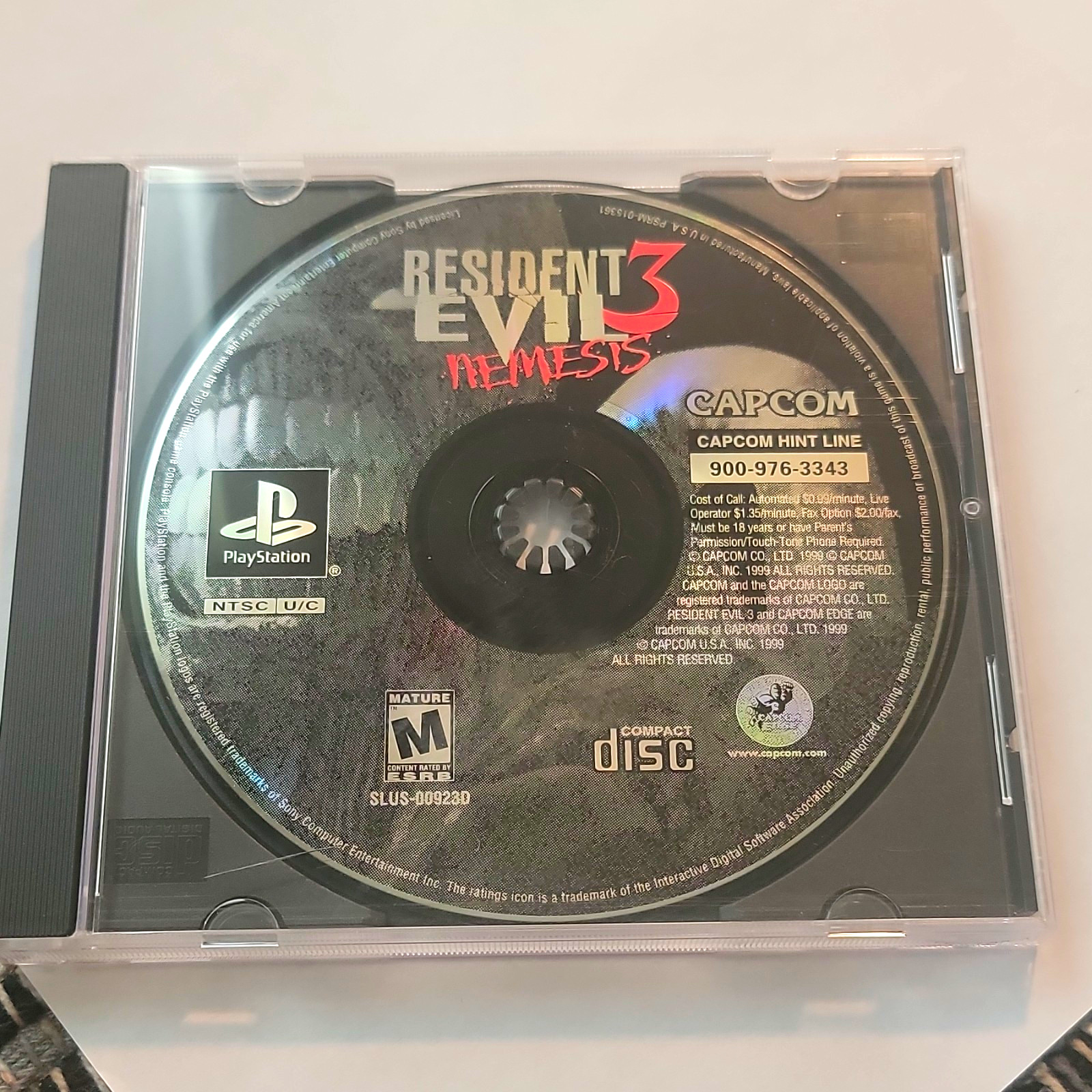 Vintage Resident Evil 3 Nemesis PS1 NTSC-U/C M Disc Only Authentic Tested/Works Vintage Resident Evil 3 Nemesis PS1 NTSC-U/C M Disc Only Authentic Tested/Works
