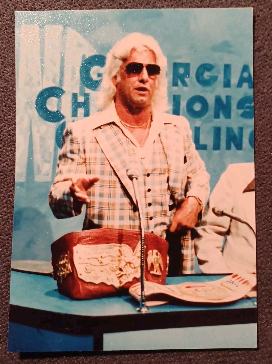 💥1️⃣9️⃣8️⃣0️⃣s Original Ric Flair 3.5x5 Photo vintage NWA WCW WWF Wrestling HOF