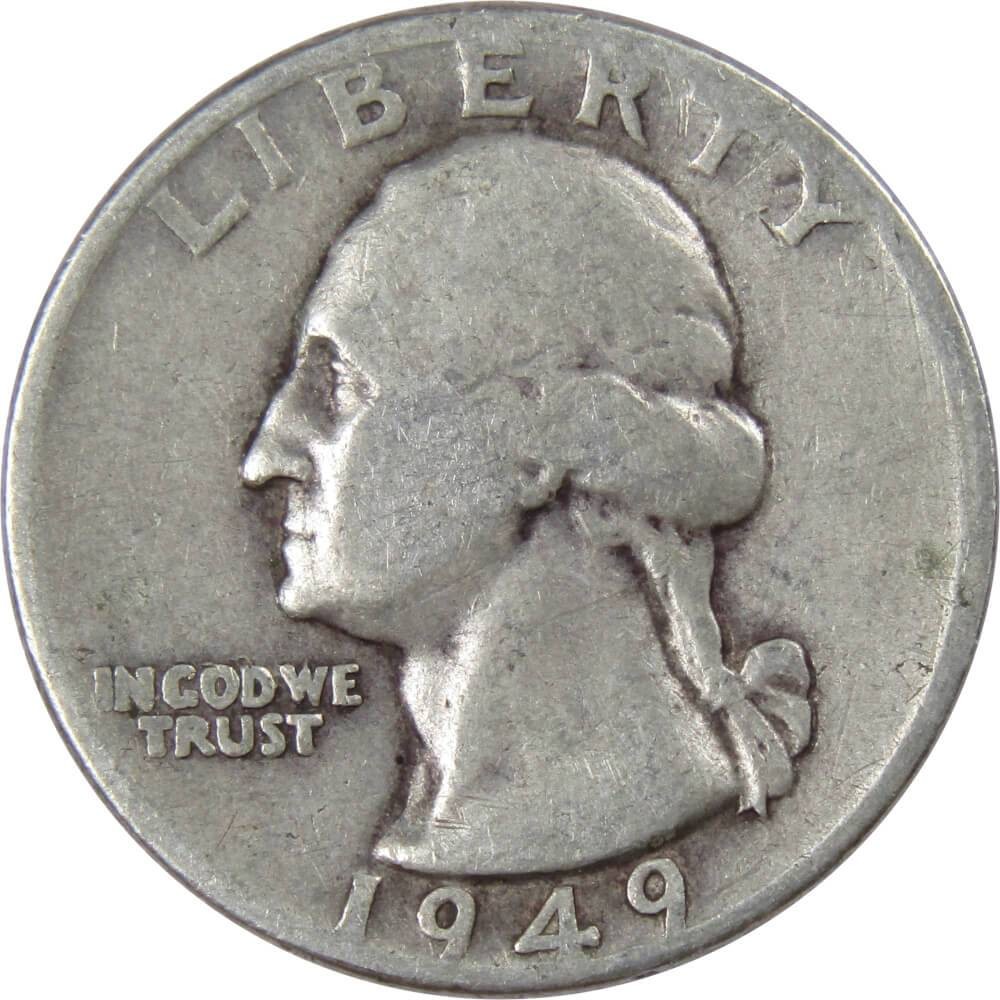 1949 D Washington Silver Quarter VG Very Good 25c Coin Collectible