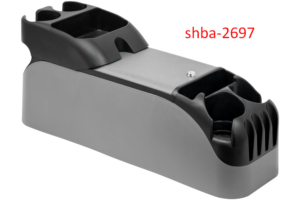 Center Console for Minivans, SUVs, Middle Van Console, Extra Cup Holders, Gray