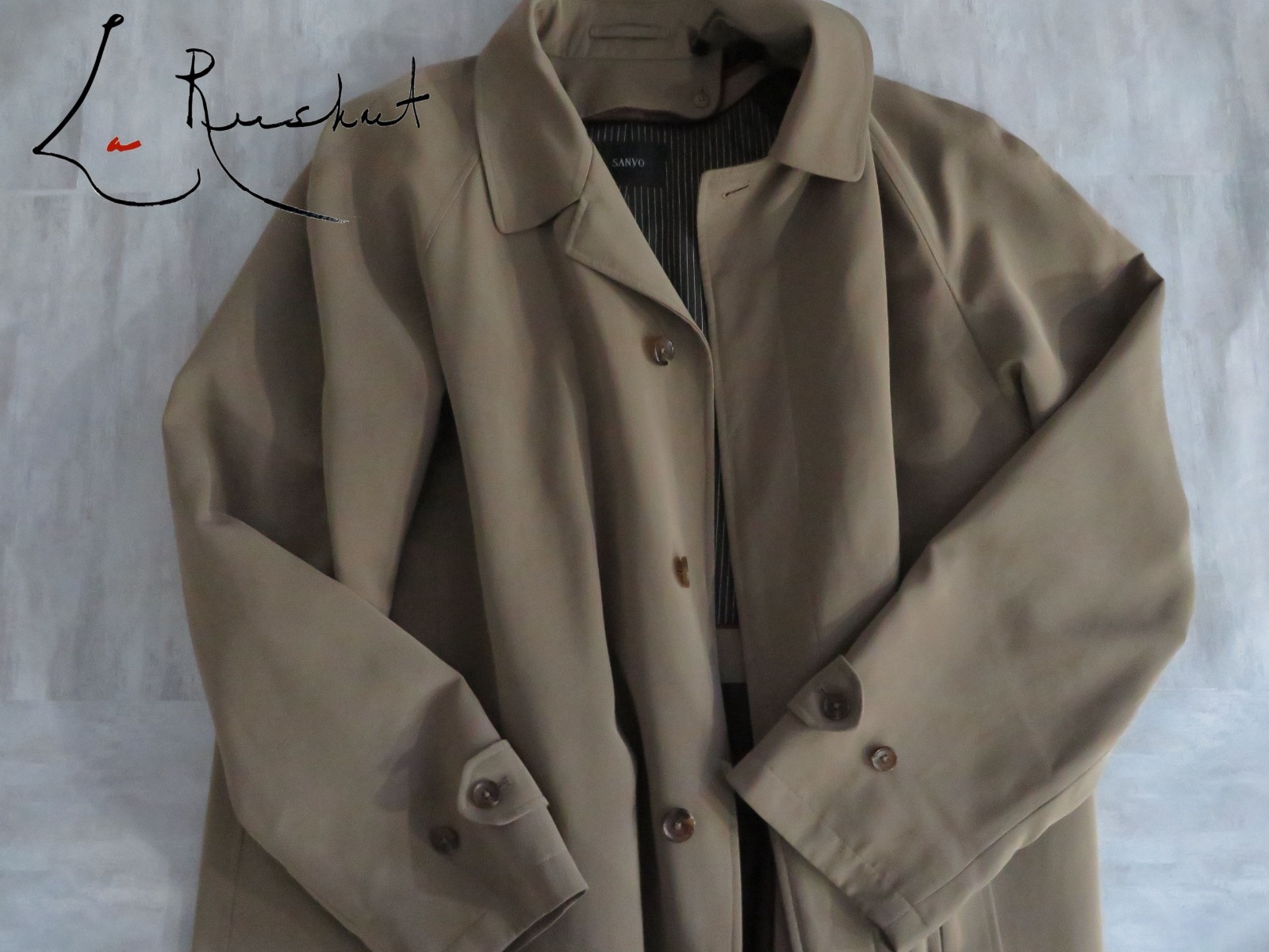 Sanyo NY Tokyo Classic five button front full removable lining Trench coat 48 L