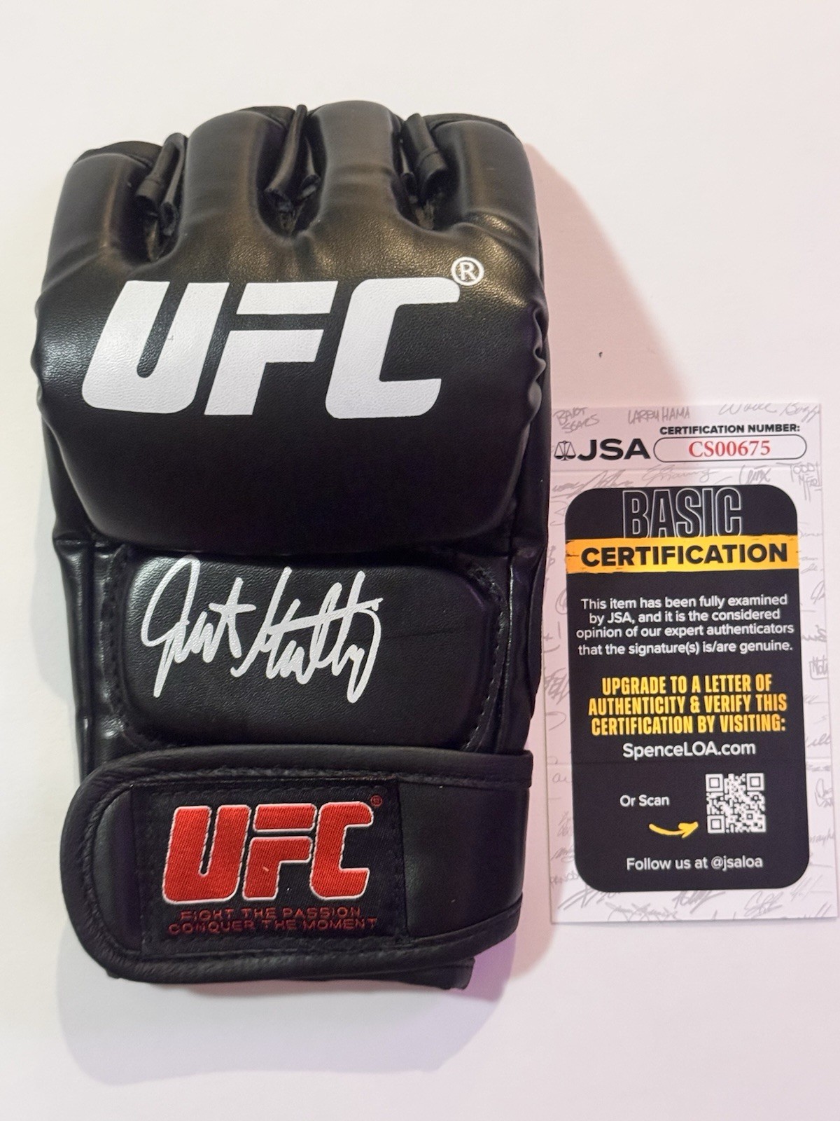 Justin Gaethje Signed UFC MMA Glove JSA Authenticated In-Person Autograph