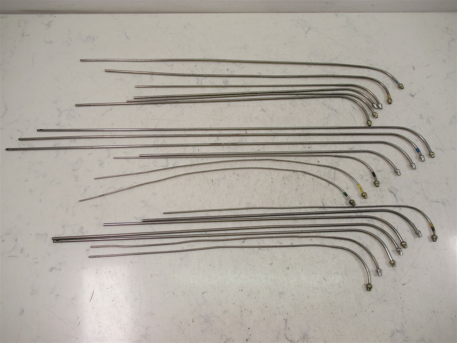 Lot of Vintage Suction Tubes Stainless Steel Surgical Medical Units