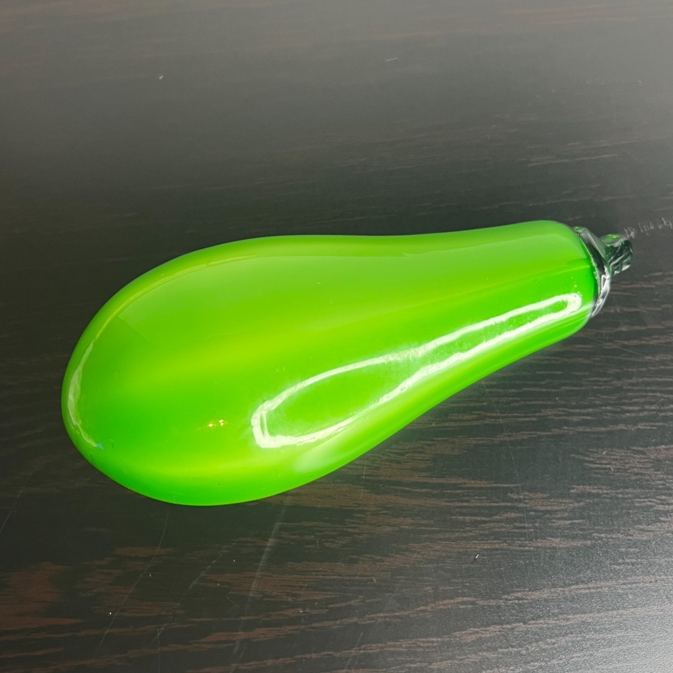 Vintage Murano Art Glass Blown Green Squash Zucchini Figurine 6\ Vintage Murano Art Glass Blown Green Squash Zucchini Figurine 6\