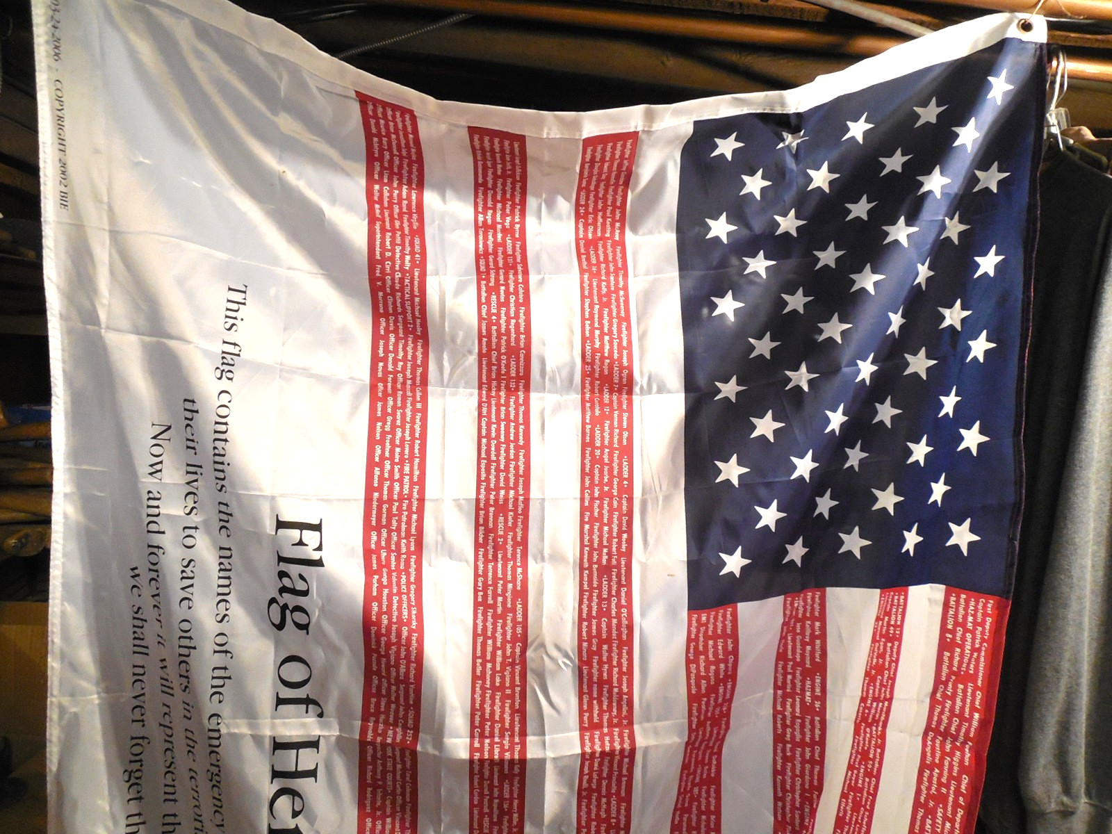 2006 US Flag of Heros Listing 911 Fallen Responders 50 Stars 5\' x 3\' 2 Gromets