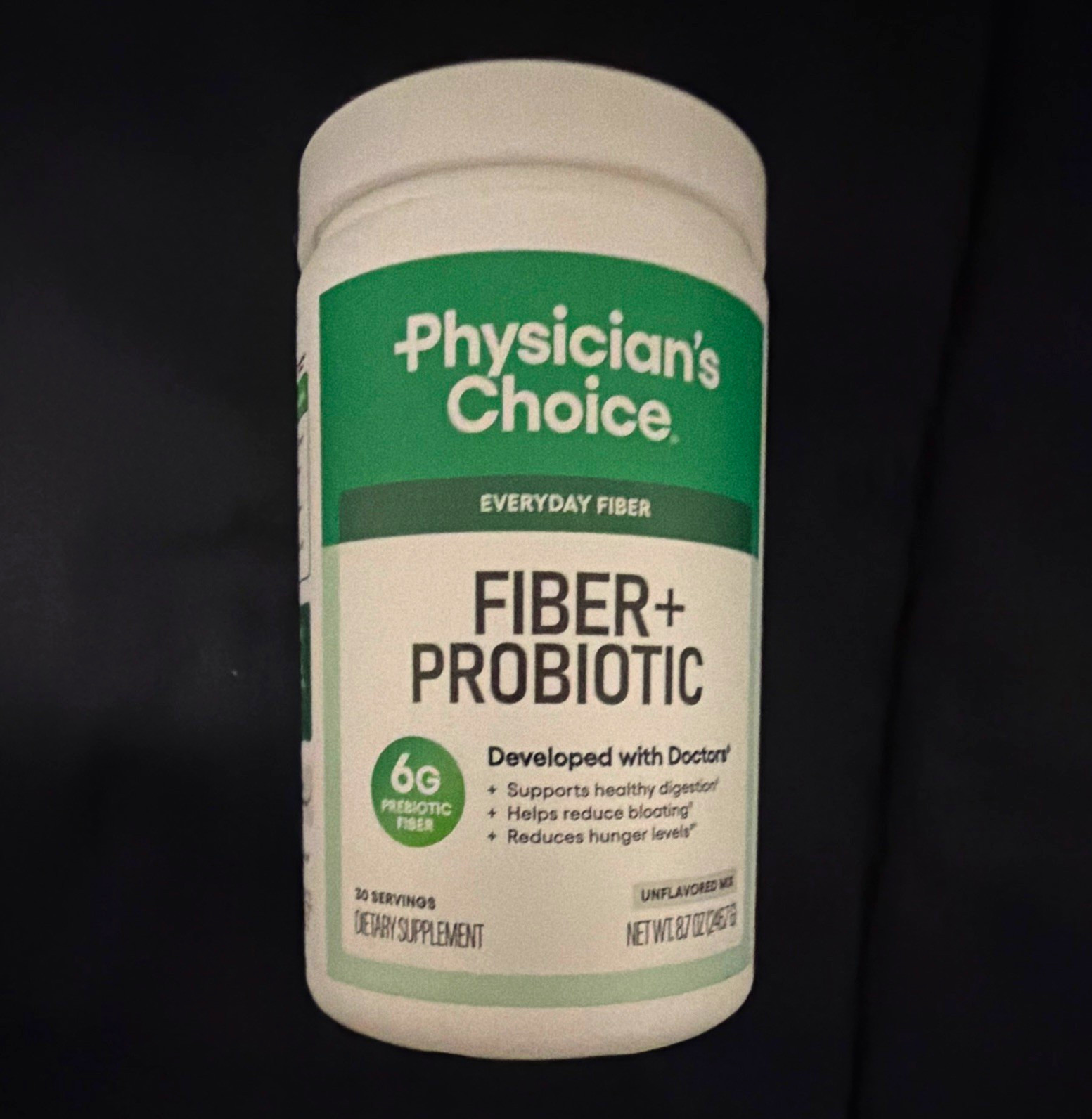 Physician\'s Choice Fiber + Probiotic Powder Unflavored Digestive Support 8.7 oz