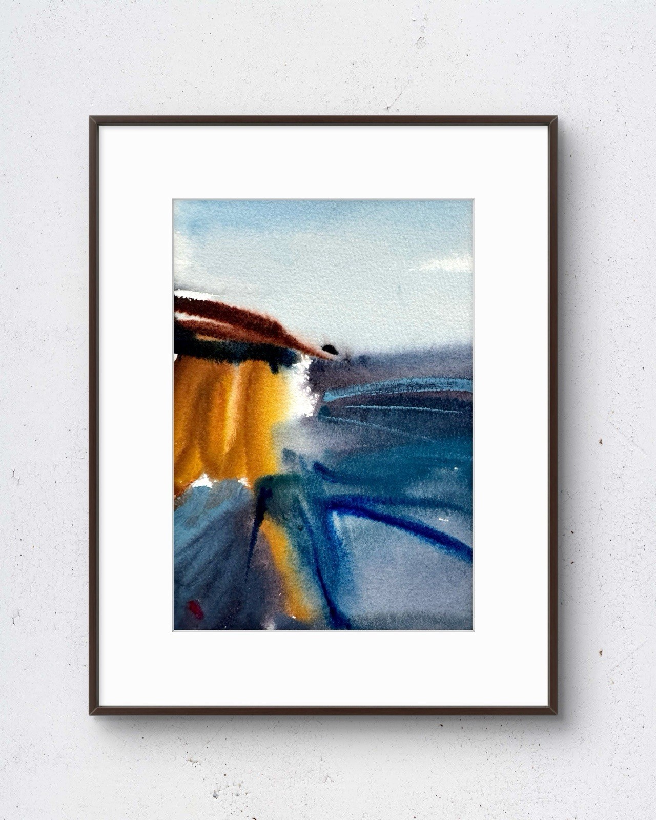 Lake Study No.9 5x7 Watercolor Painting Landscape Fine Art Wall Decor