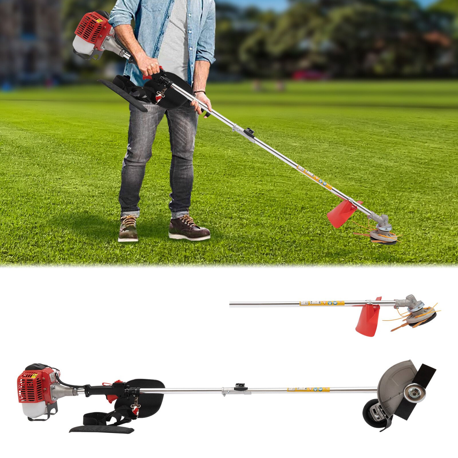26CC Weed Wacker 2Cycle Brush Cutter 3 in 1 Gas Powered String Trimmer Weedeater