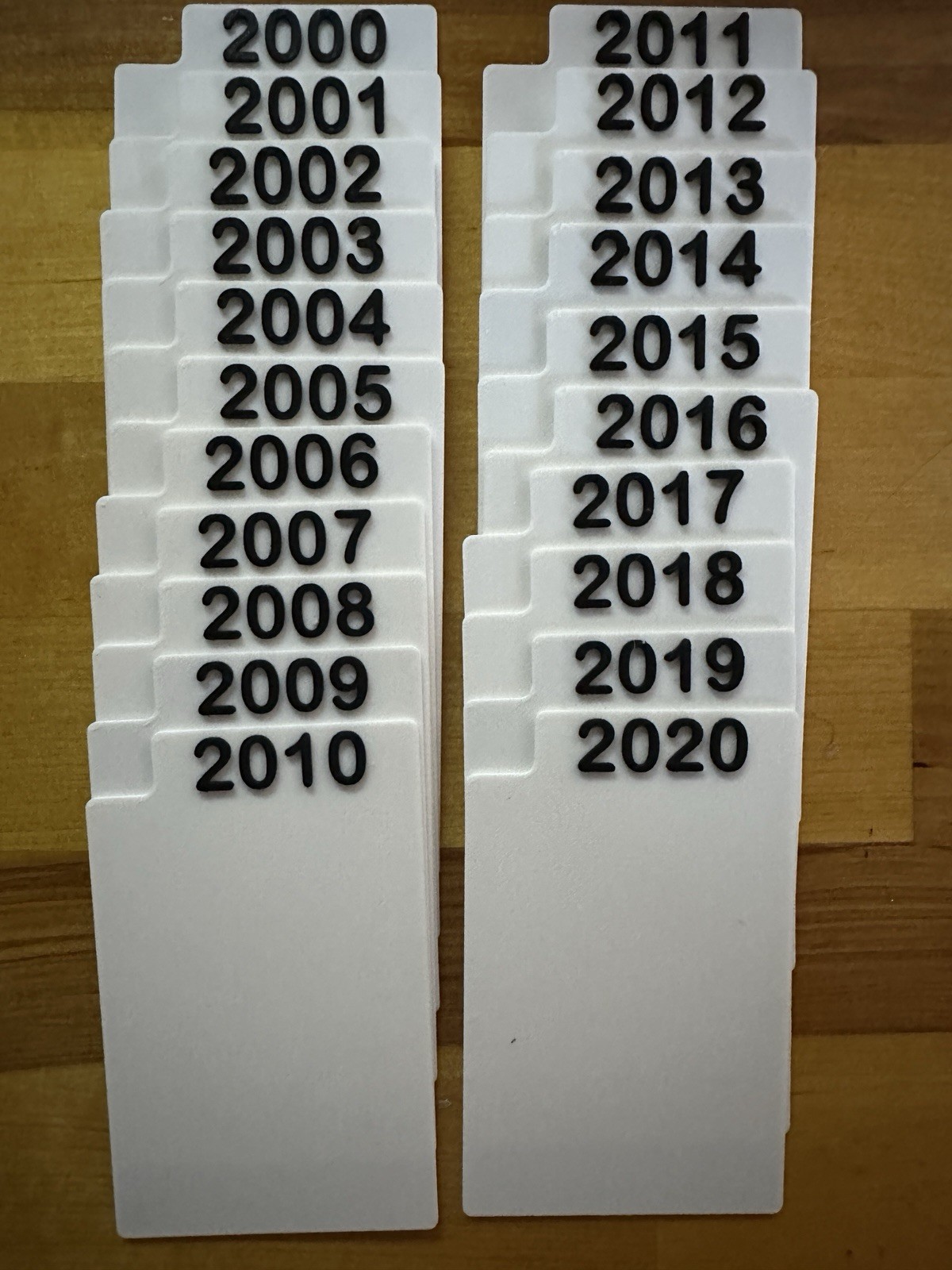 (20) Sports Trading Card Dividers YEARS 2000 - 2020 | MADE IN USA | Baseball