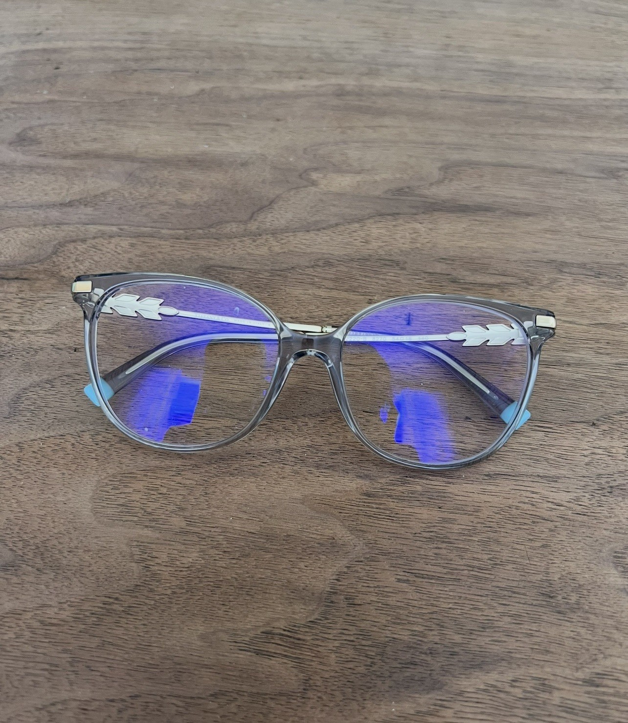 Tiffany & Co  TF2220B Womens Plastic Eyeglass Frame 8270 Crystal Grey  54-16