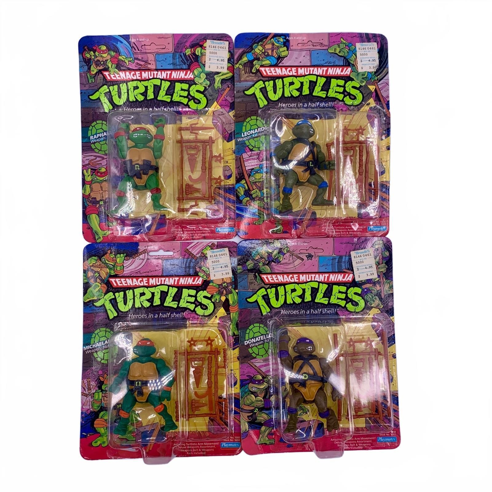 1988 VTG 1st Edition 10-Back, Soft Heads, TMNT Playmates Action Figures SET of 4