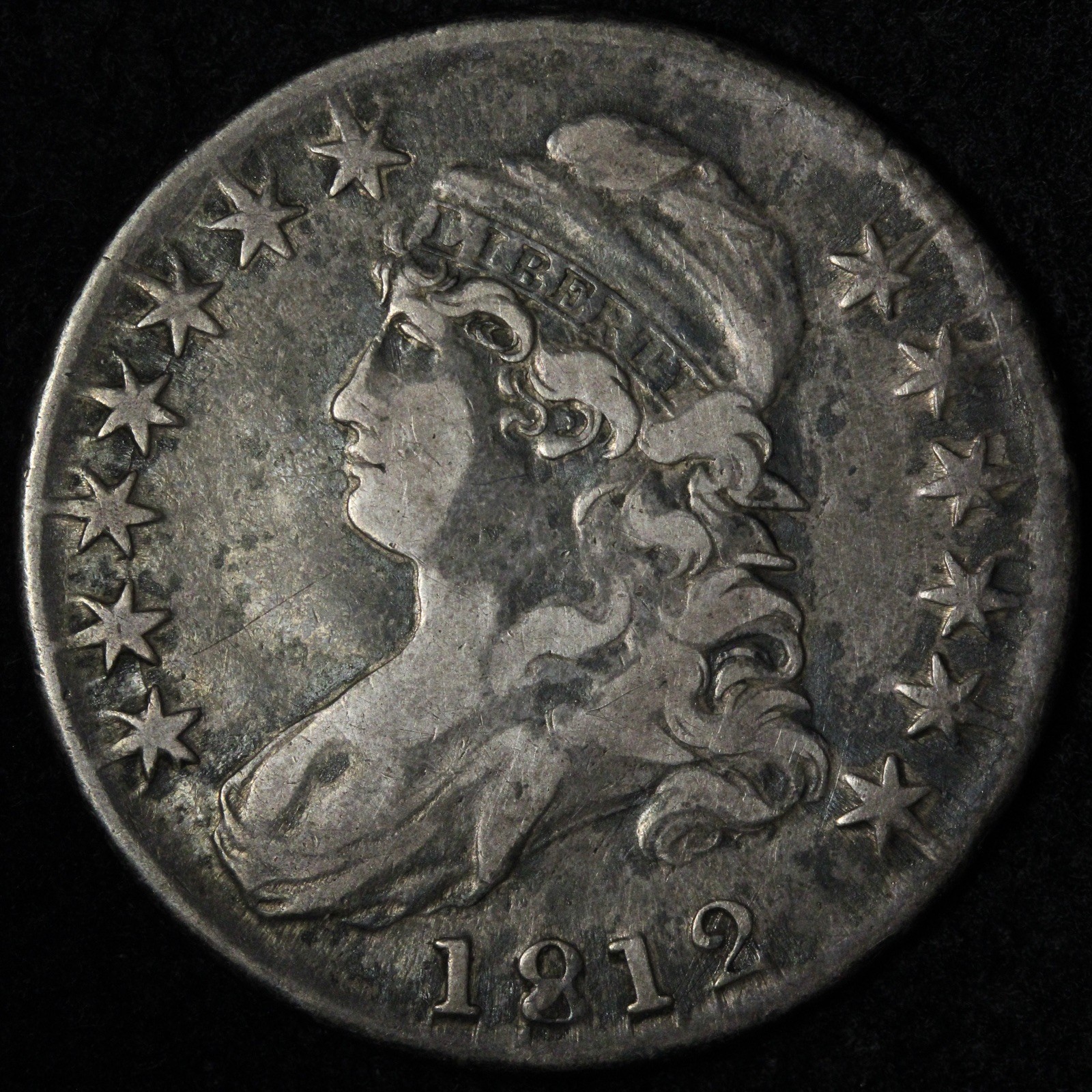 1812 Capped Bust Silver Half Dollar VF E295 SACHK