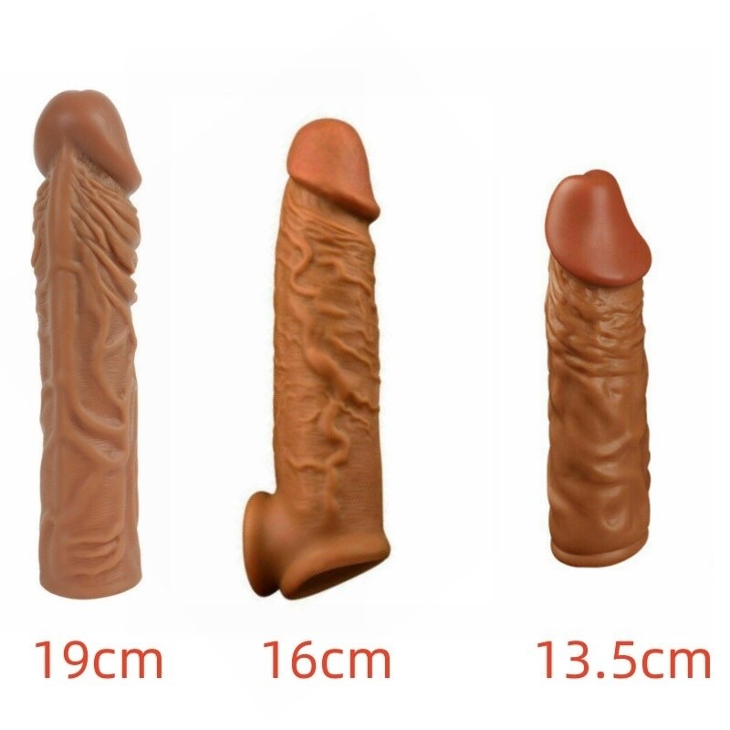 3pcs Male Cock-Girth-Enlarger-Enhancer-Penis-Extension-Extender-Sheath-Sleeve
