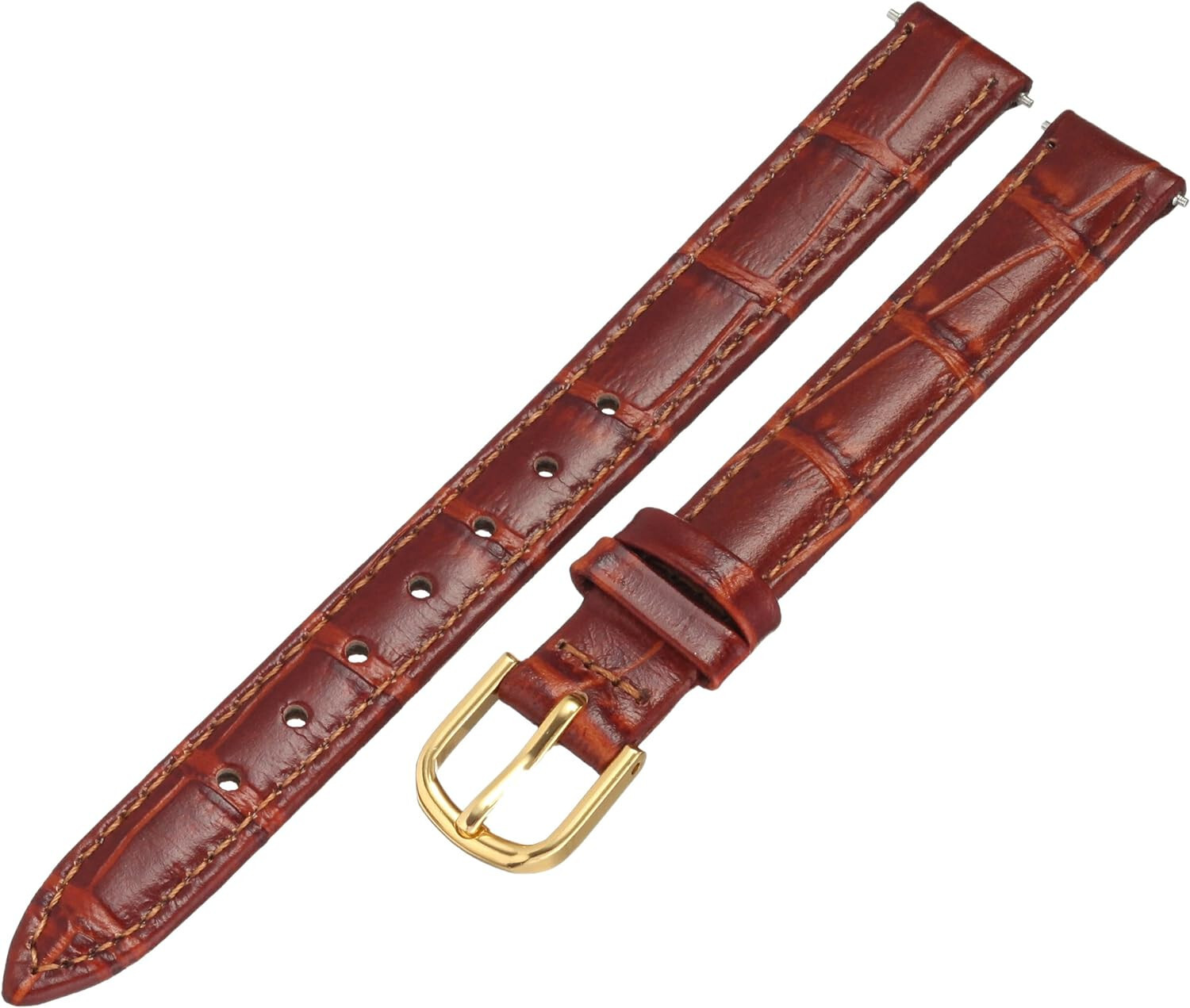Voguestrap TX45311HN 11mm Honey Brown Genuine Leather Alligator Grain Watch Band
