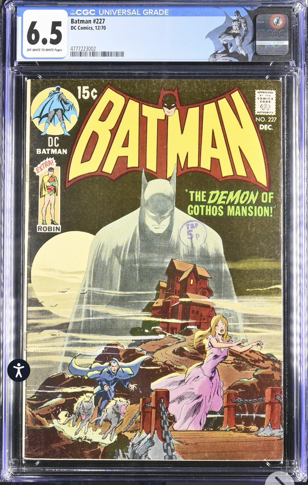 Batman #227 1970 CGC FN+ 6.5 OW High Definition Scans** Custom Label