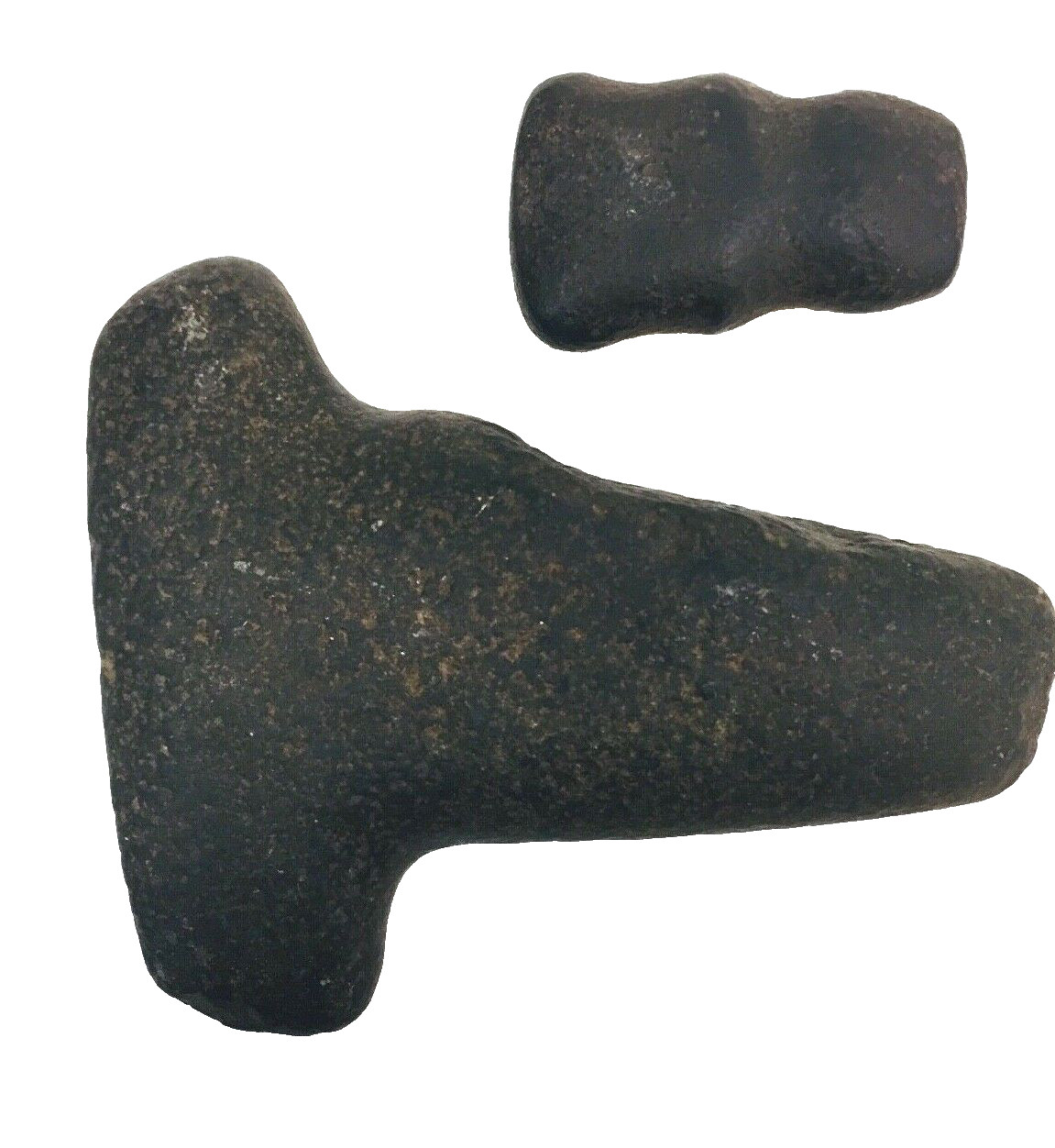 Two Pre-Columbian Incan Artifacts (Peru) War Axe, Small Axe Head