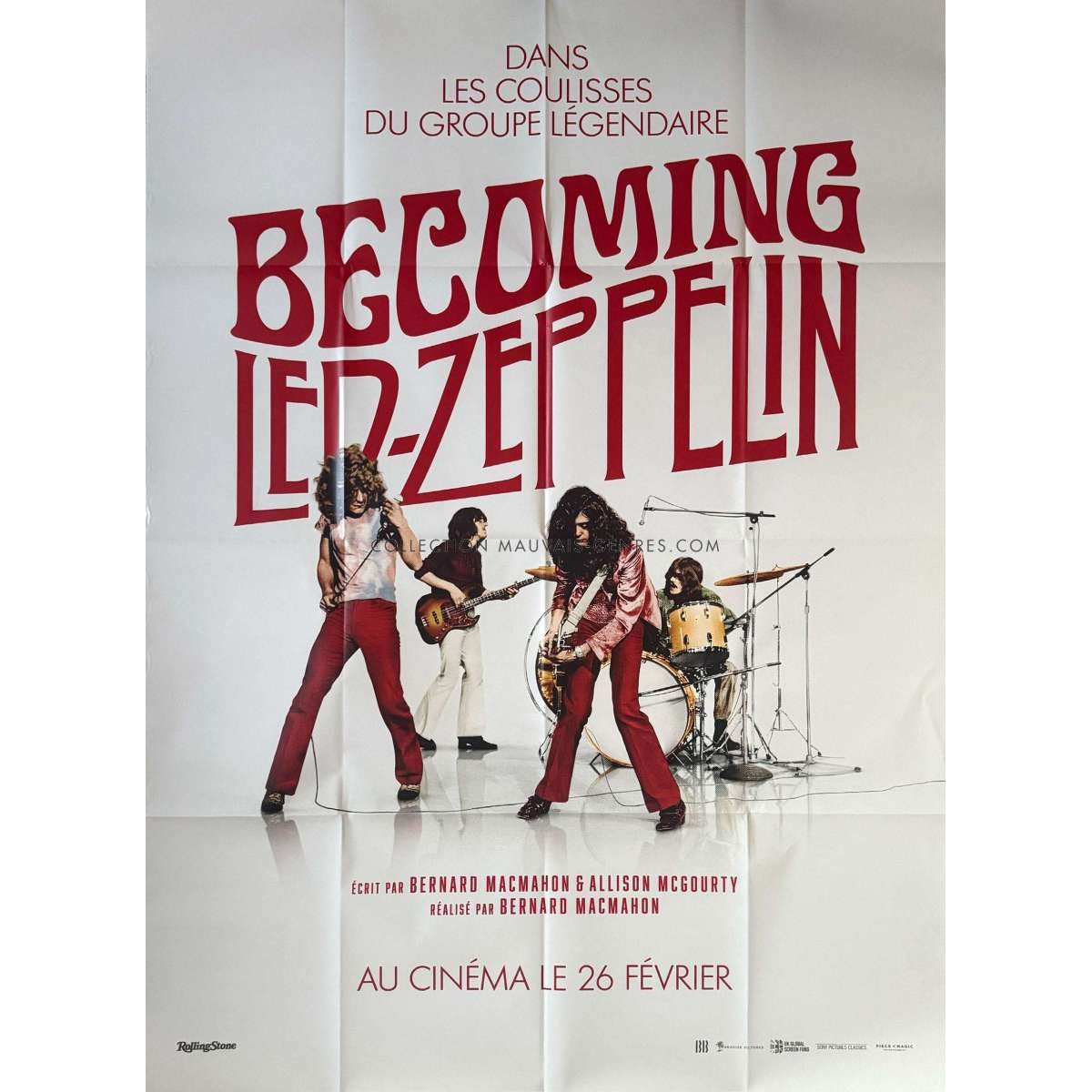 BECOMING LED ZEPPELIN French Movie Poster  - 47x63 in. - 2025 - Jimmy Page, Plan