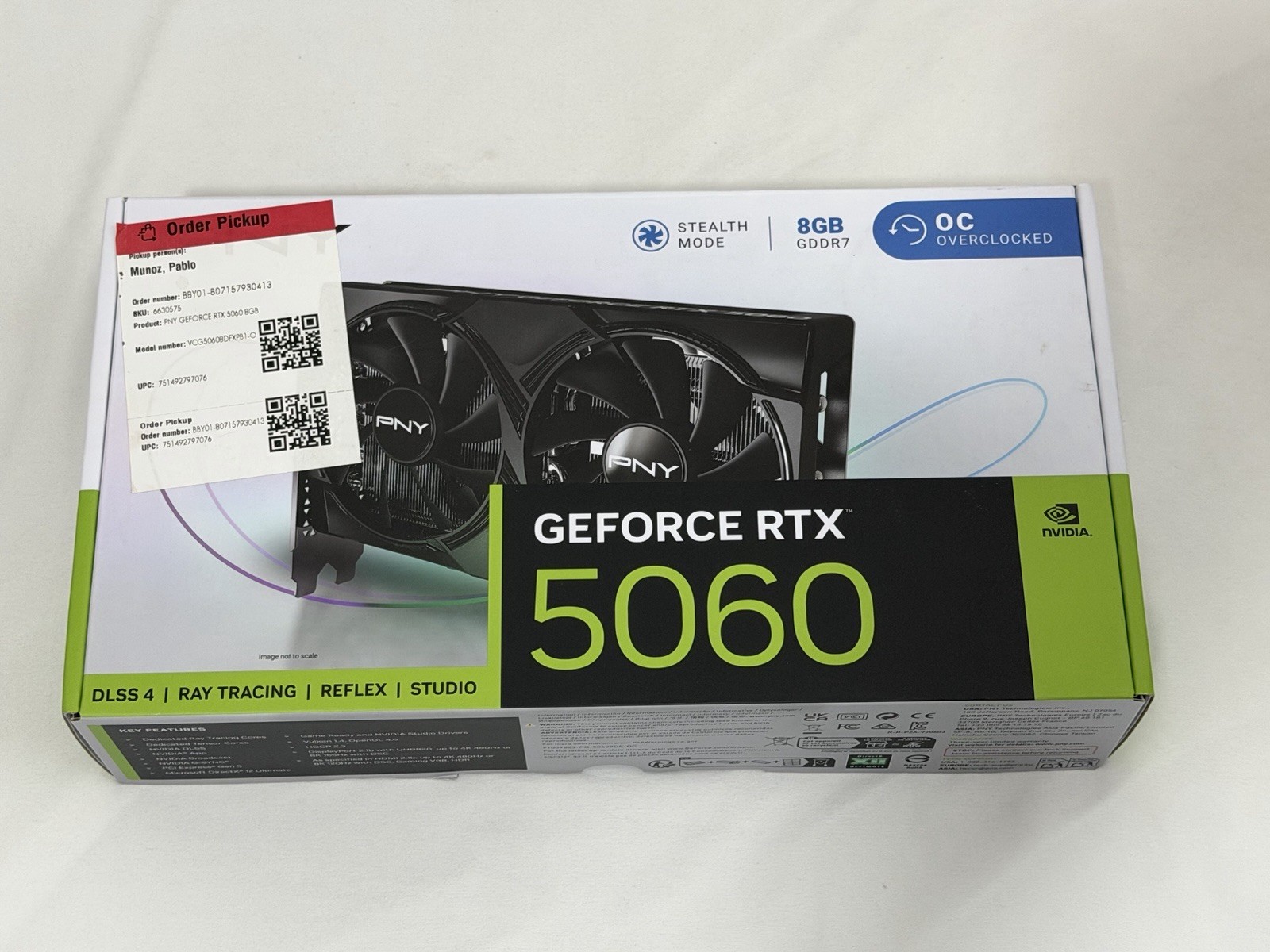 PNY NVIDIA GeForce RTX™ 5060 OC Dual Fan Graphics Card (8GB GDDR7, 128-bit)