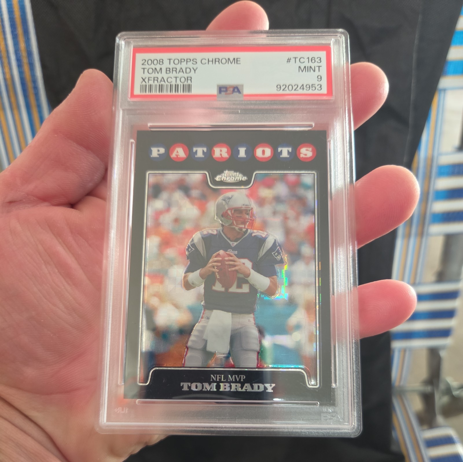 2008 TOPPS CHROME XFRACTOR #TC163 TOM BRADY PSA 9 2008 TOPPS CHROME XFRACTOR #TC163 TOM BRADY PSA 9