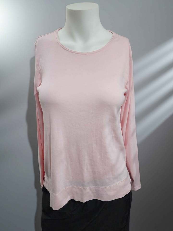 J.Jill Perfect 100% Pima High-Low Long-Sleeve Tee Pink Size S