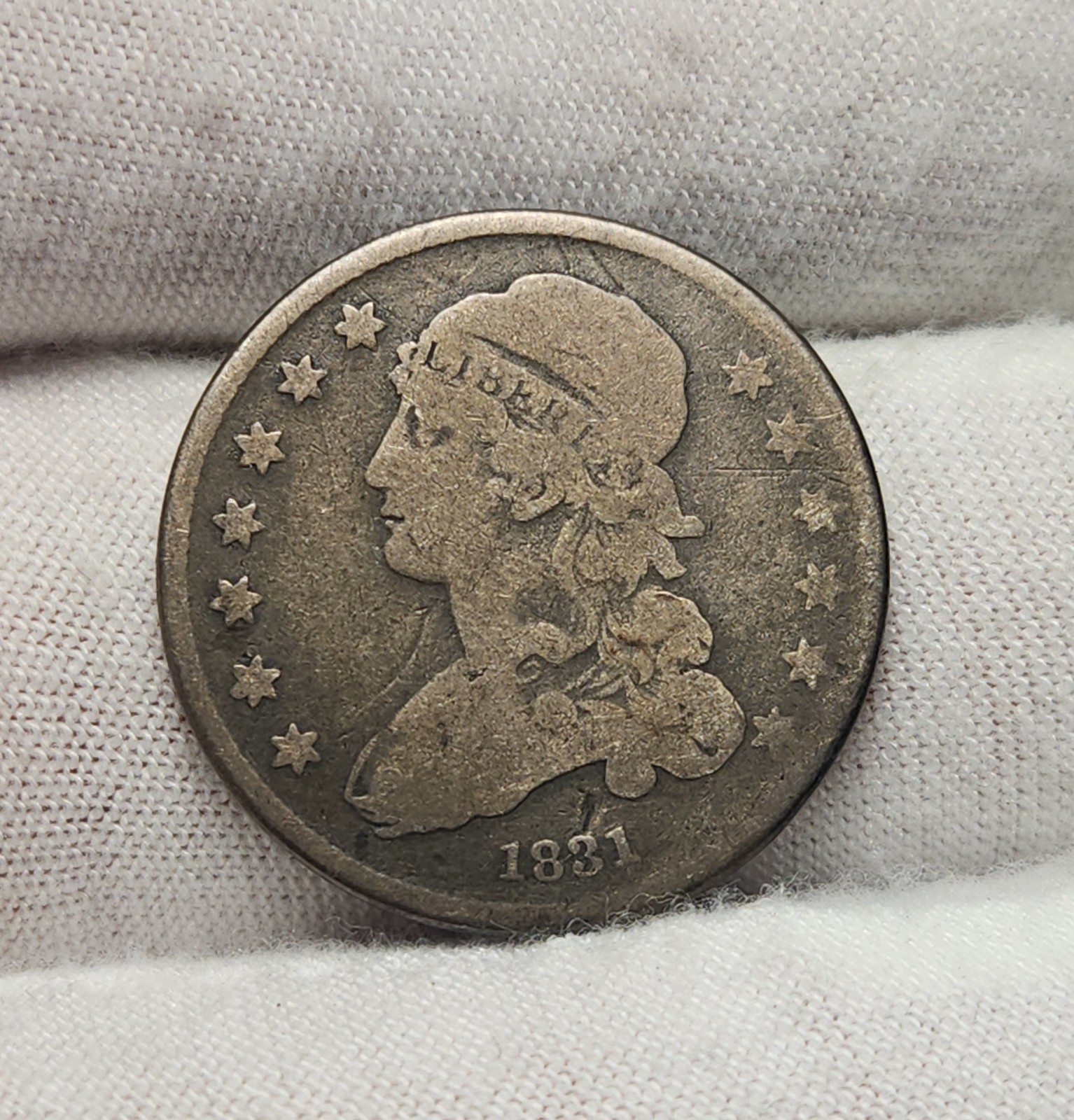 1831 Large Letters Capped Bust Quarter 25c Low Mintage Scarcer Variety Q-31Ge