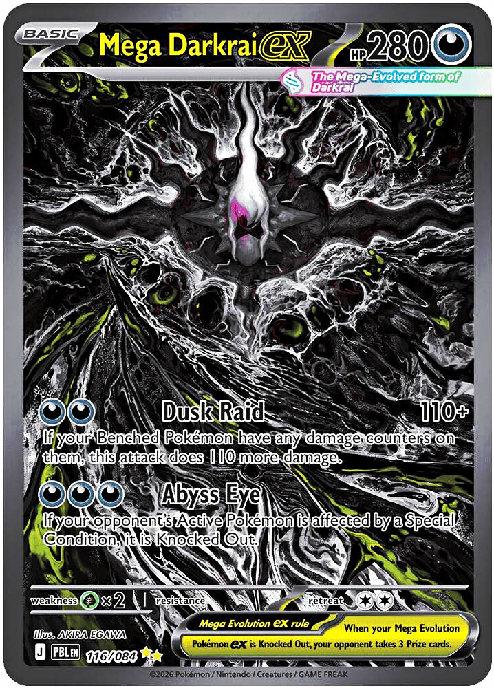 Nintendo Pokémon TCG Mega Darkrai EX 116/084 PBL EN Holo EX Akira Egawa Nintendo Pokémon TCG Mega Darkrai EX 116/084 PBL EN Holo EX Akira Egawa