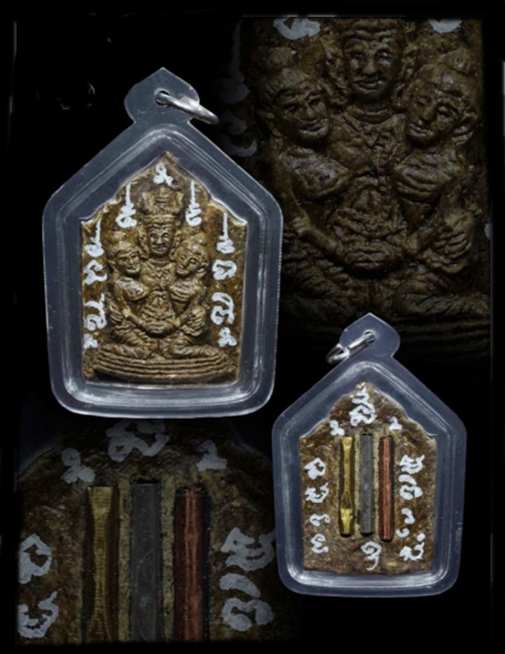 Phra Khun Phaen Lanna Phaya Khao Kham Back Takrud Pendant Thai Amulet Success