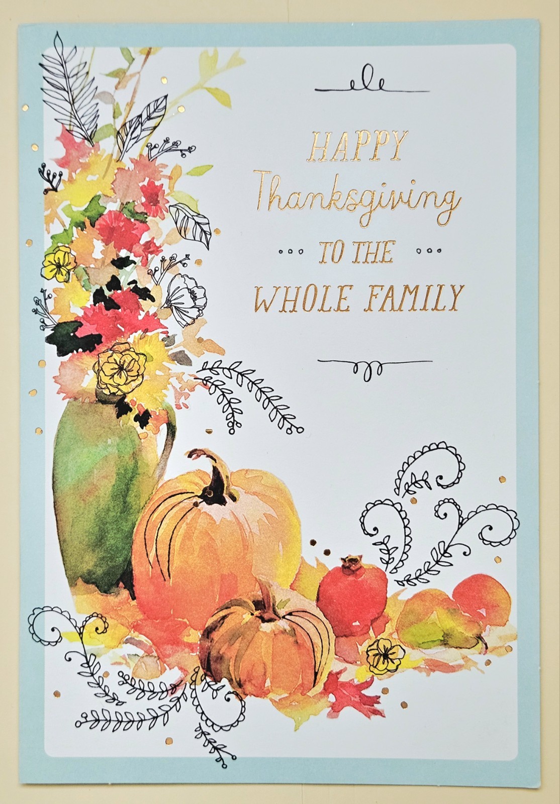 Happy Thanksgiving To The Whole Family / Greeting Card Large Format (+Envelope)
