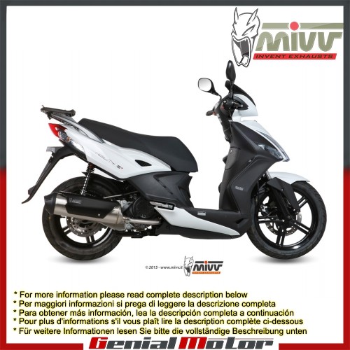 Mivv Complete Exhaust Urban Stainless Steel Kymco Agility 125 R16+ 2014 > 2016