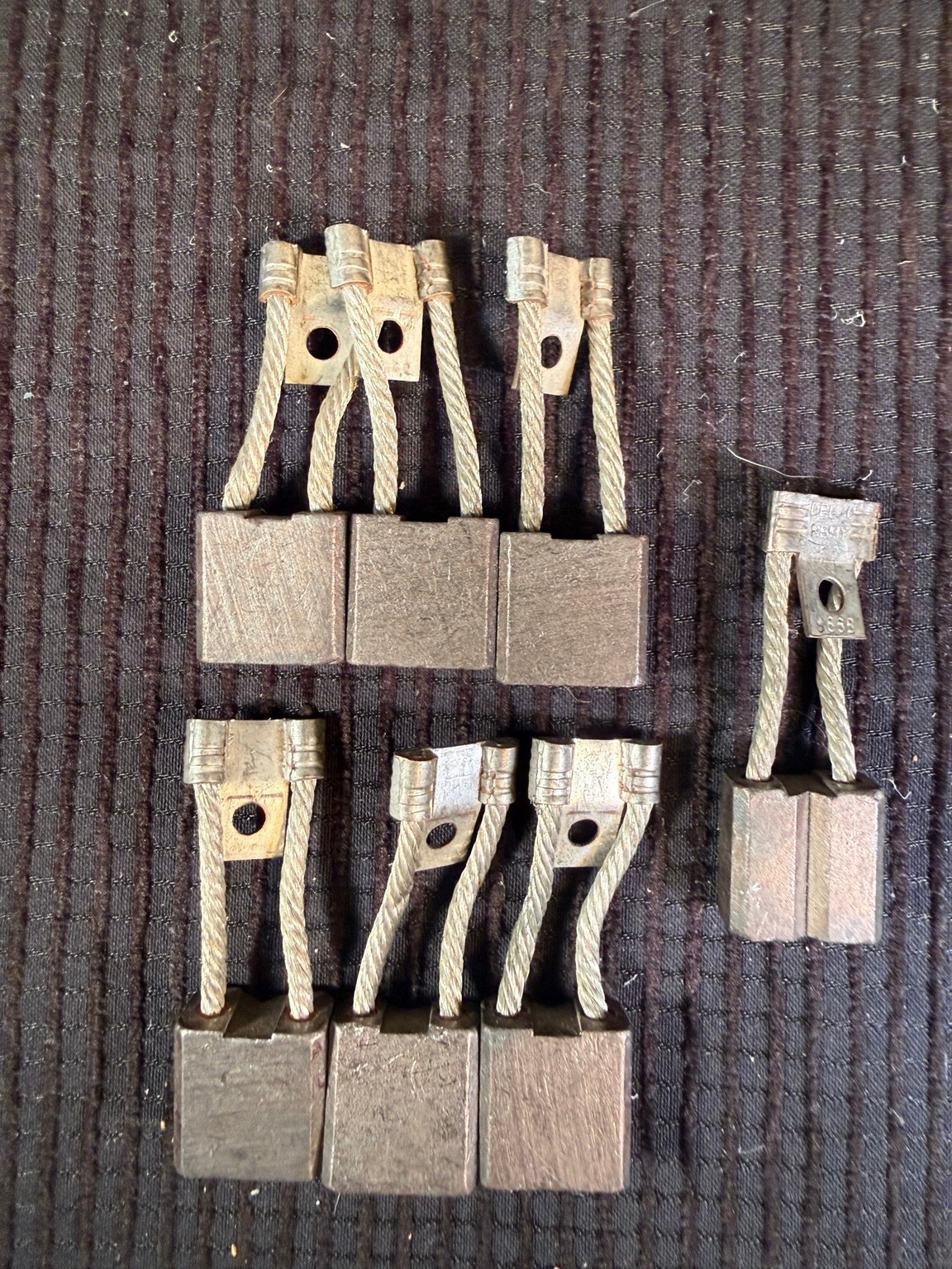Vintage Delco Remy 986B Carbon Brush Assemblies Lot of 7 Starter Generator Parts