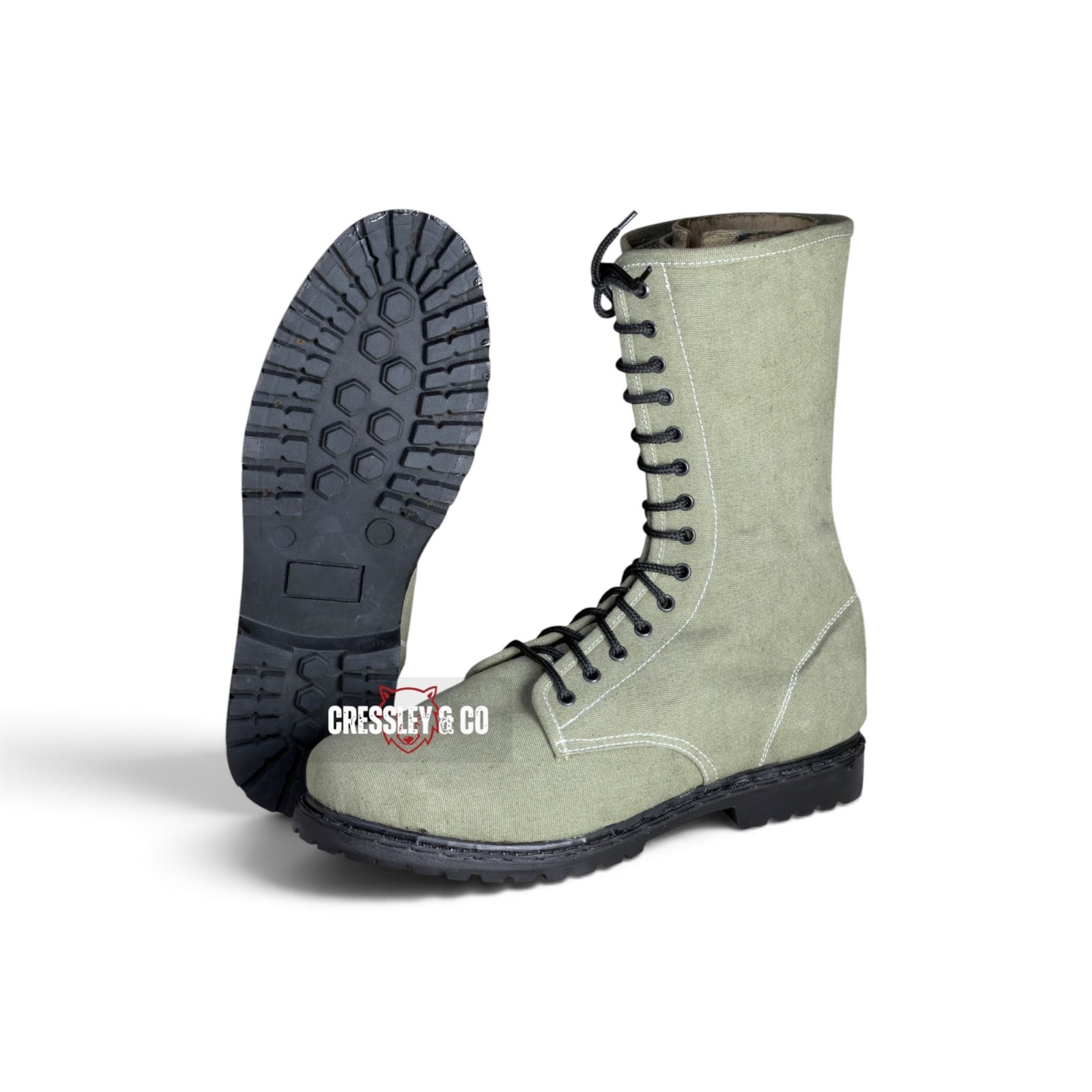WW2 US ARMY M1942 USMC CANVAS COMBAT JUNGLE BOOTS – RUBBER SOLE, Made to Size