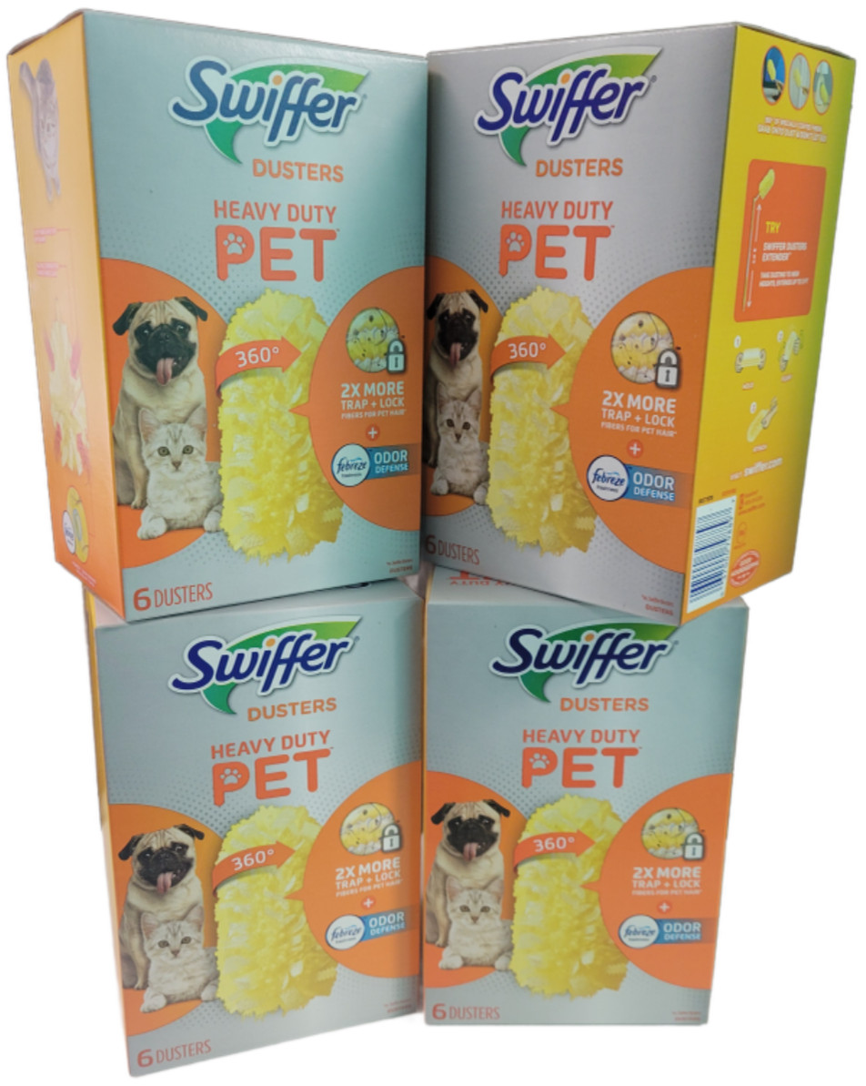 Swiffer Heavy Duty Pet Dusters 24 Count 4 Packs 360 Refills Odor Defense