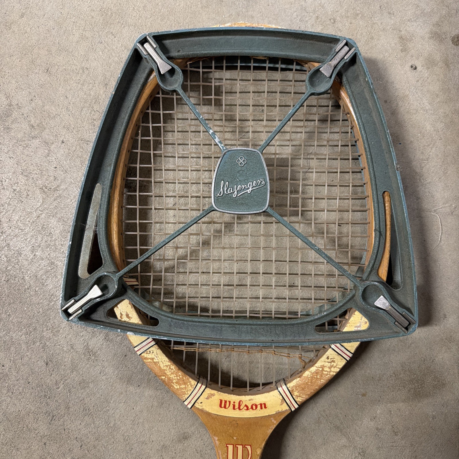 Vintage Wilson Ellsworth Vines Wood Tennis Racket Racquet With metal Press Retro