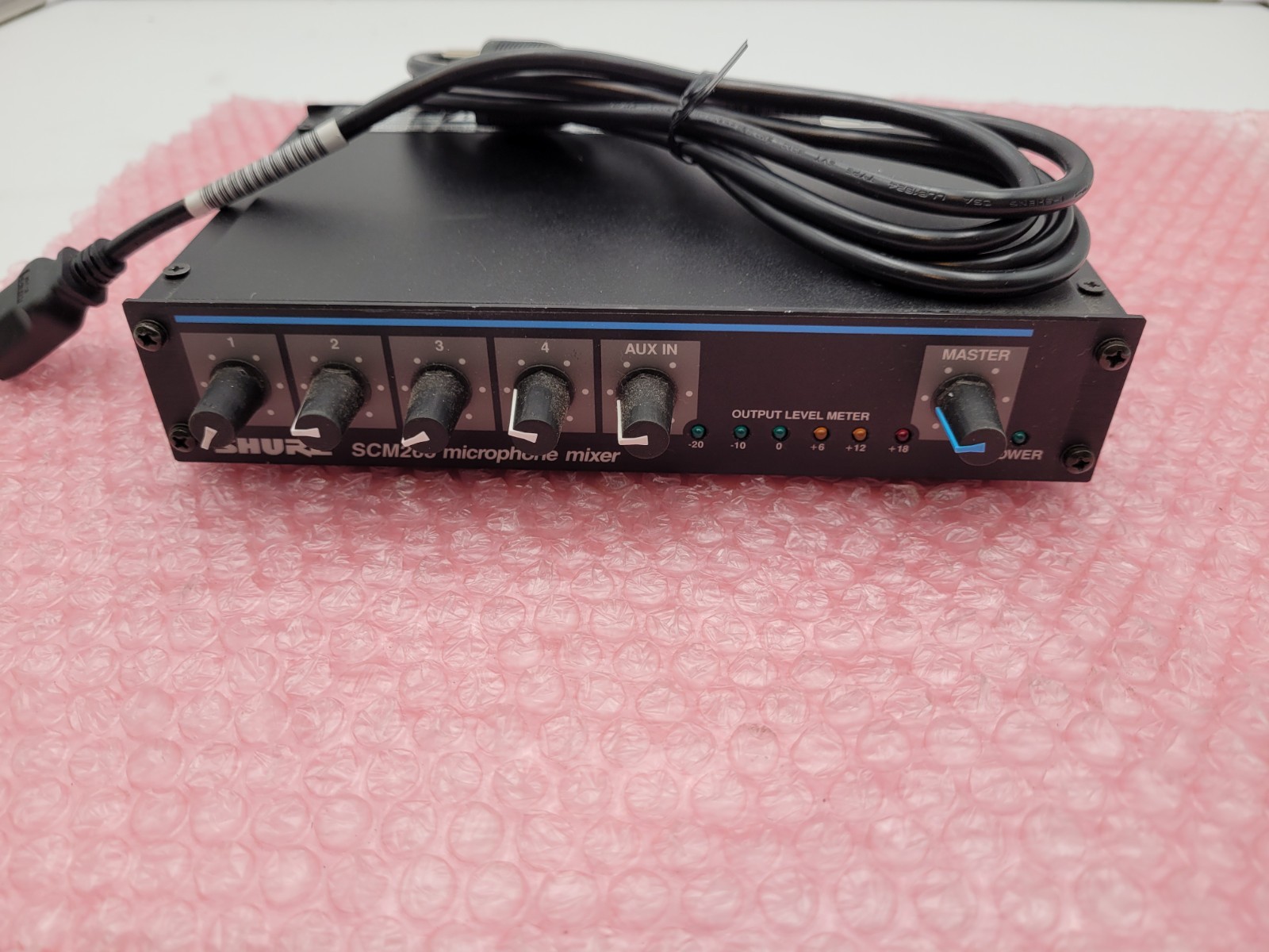 Shure SCM268 4-Channel Mic/Line Mixer 4 Input Microphone Mixer w/ Power Cord