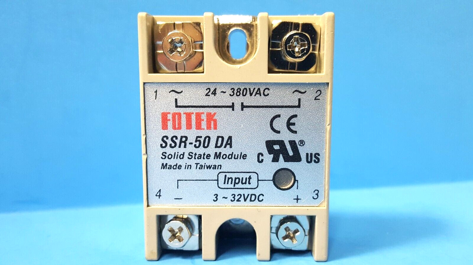 ( 1 PC) SOLID STATE RELAY, SSR-50 DA, 24~380vac, 3~-32 VDC, FOTEK