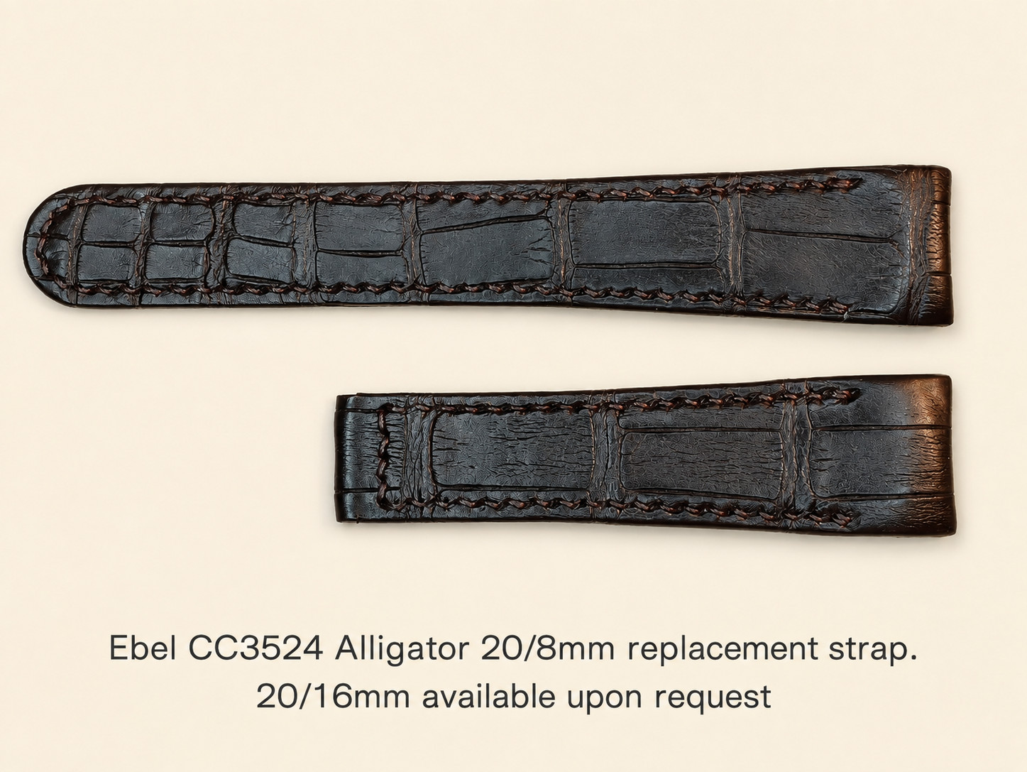 Ebel 3524 Alligator Replacement Strap - 20/18mm - Discovery, Voyager, etc.