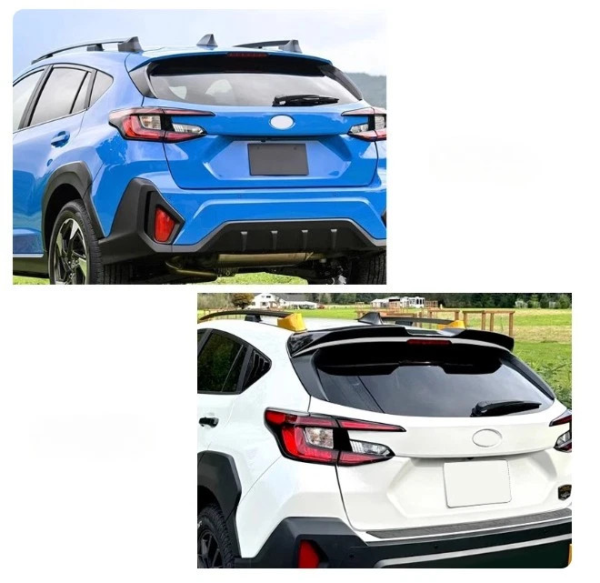 For 2024 2025 Subaru Crosstrek Carbon Fiber Look Car Roof Spoiler Wing Lip Trim